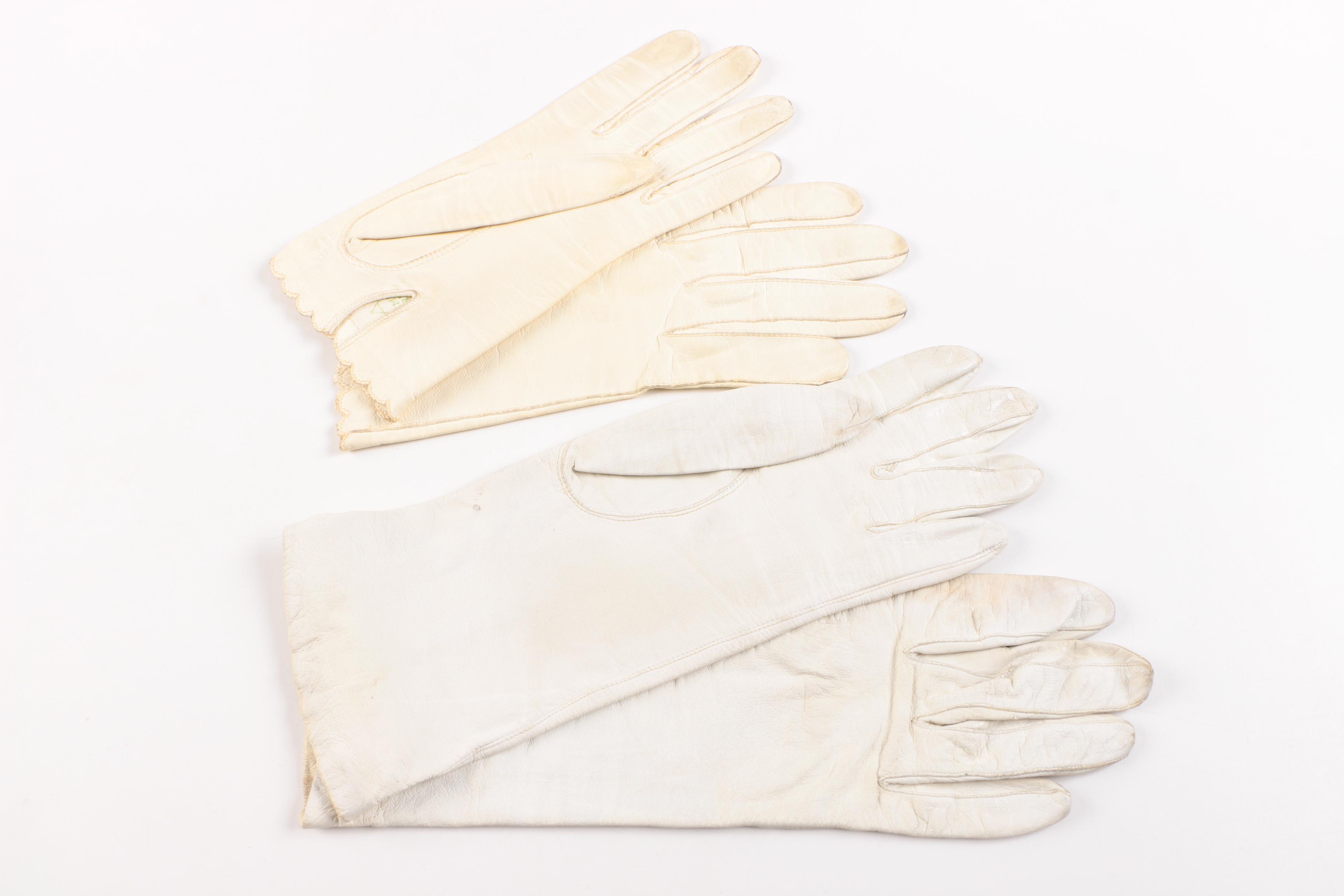 Wooden Jewelry Box and a Collection of Women's Gloves