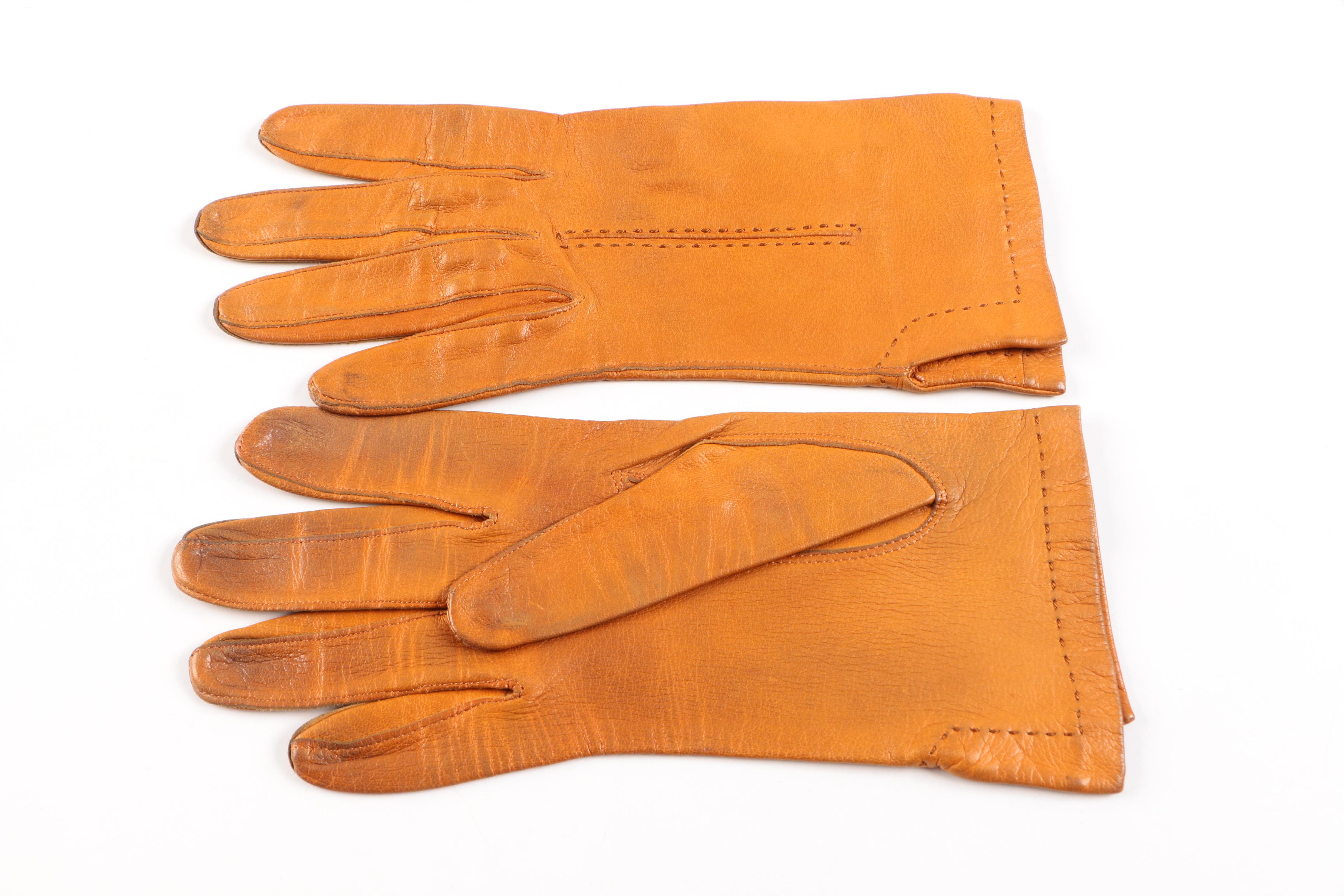 Wooden Jewelry Box and a Collection of Women's Gloves