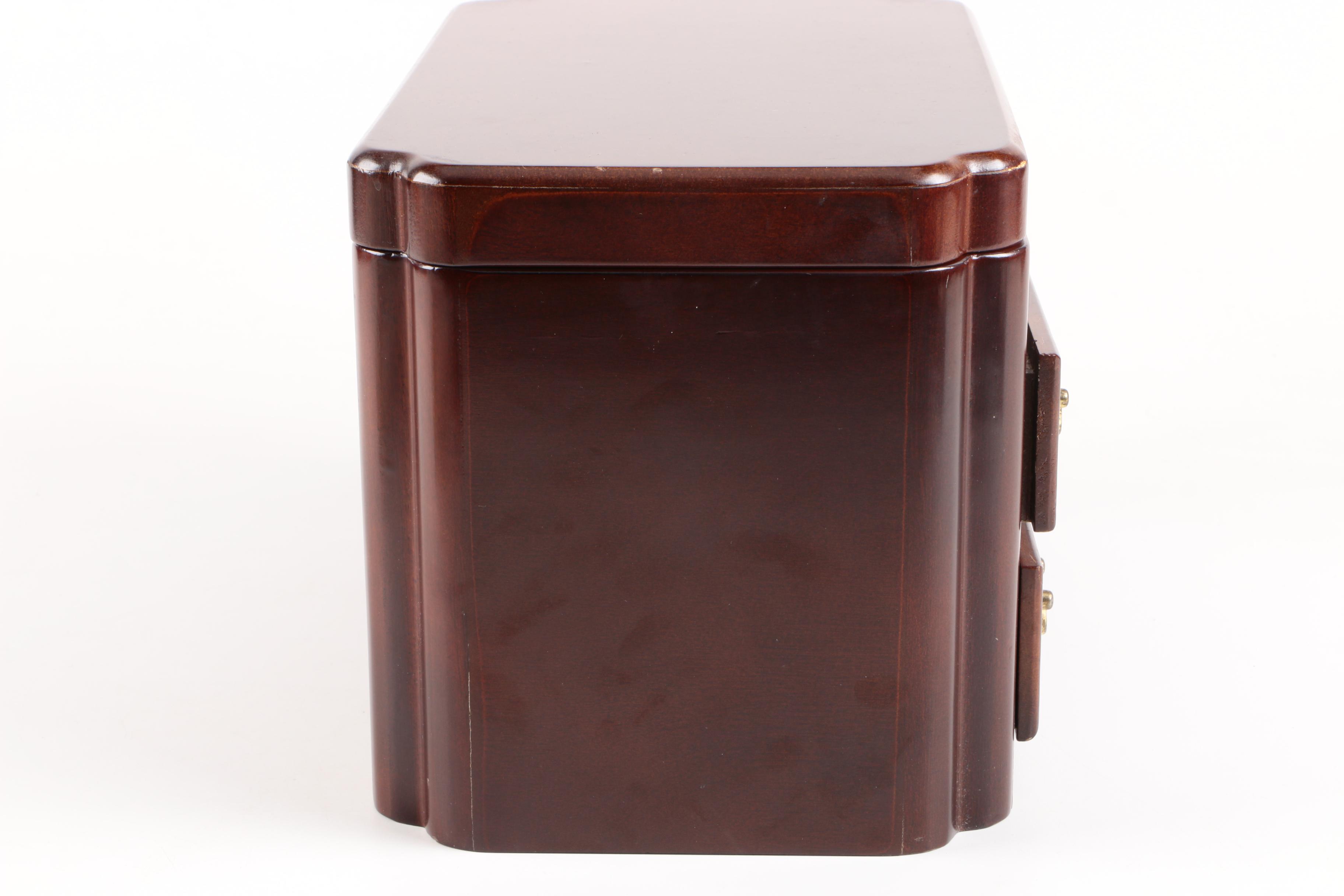 Wooden Jewelry Box and a Collection of Women's Gloves