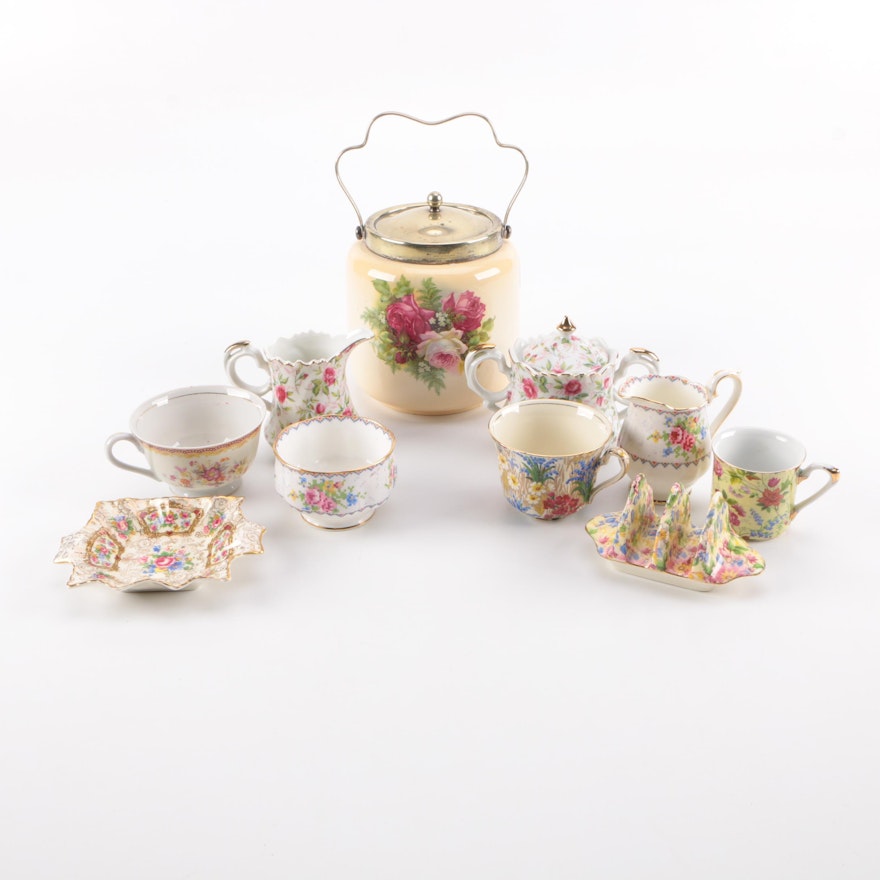 Assorted Floral Motif Ceramic Serveware