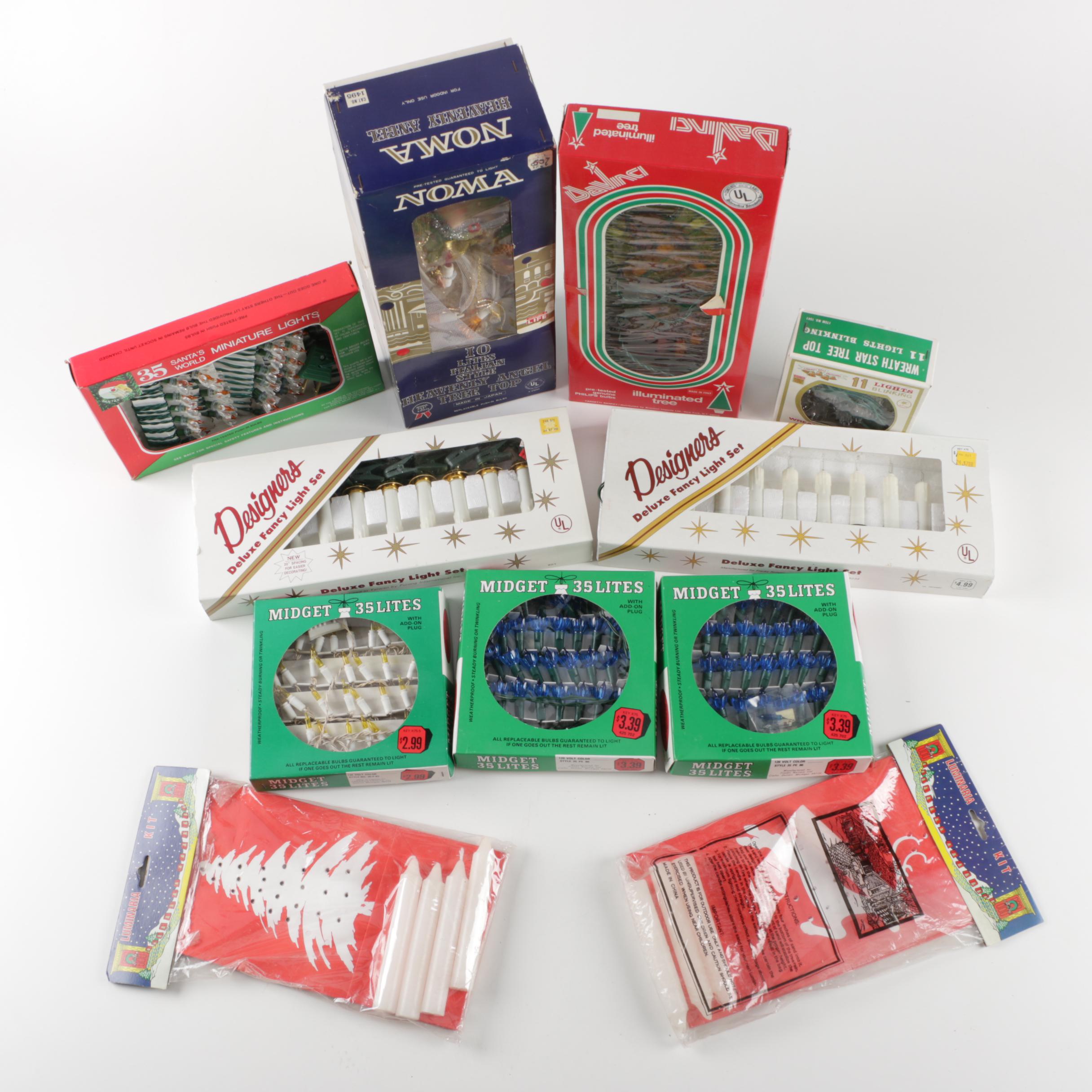 Christmas Lights and Decorations Including Vintage