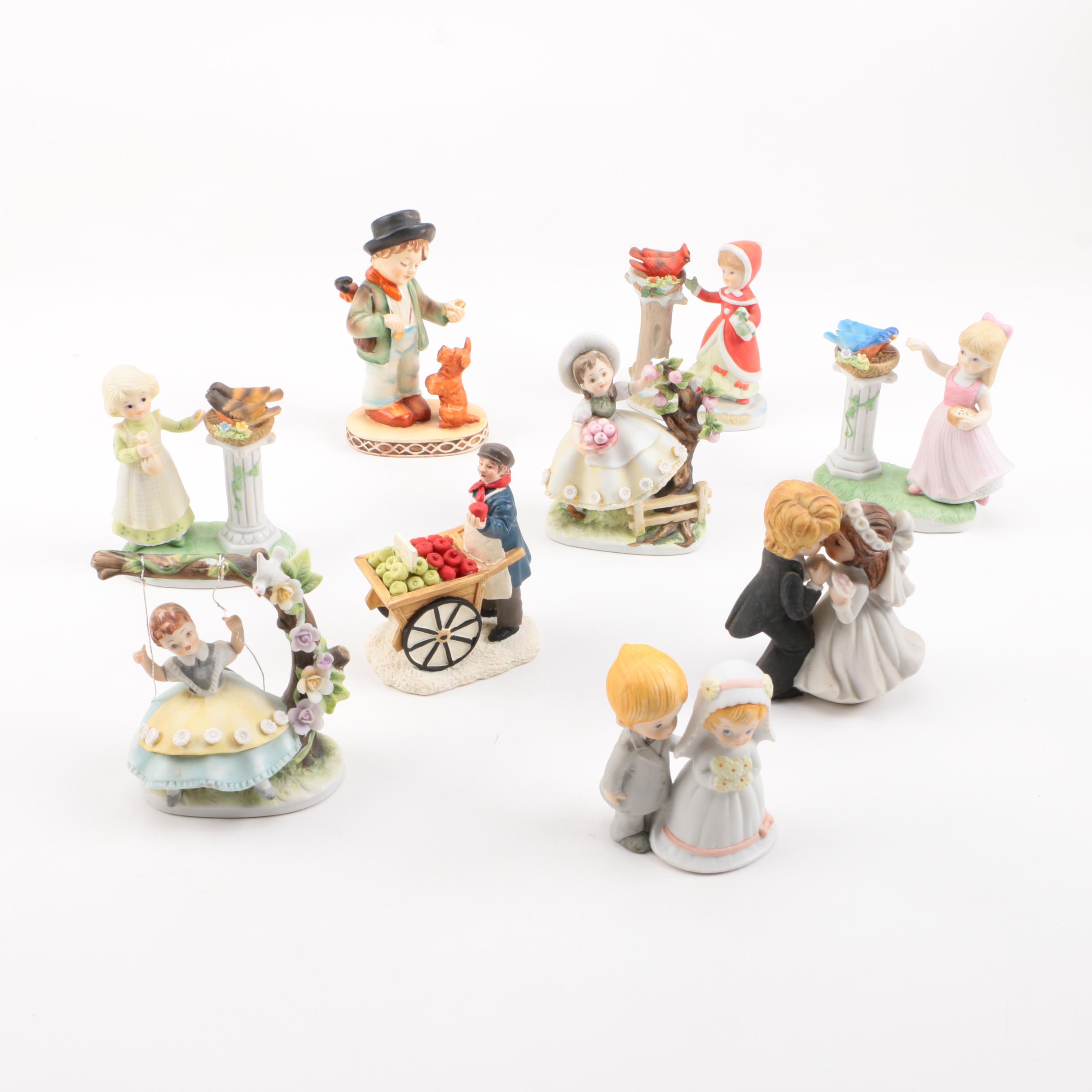 Porcelain Children Figurines Featuring Lefton