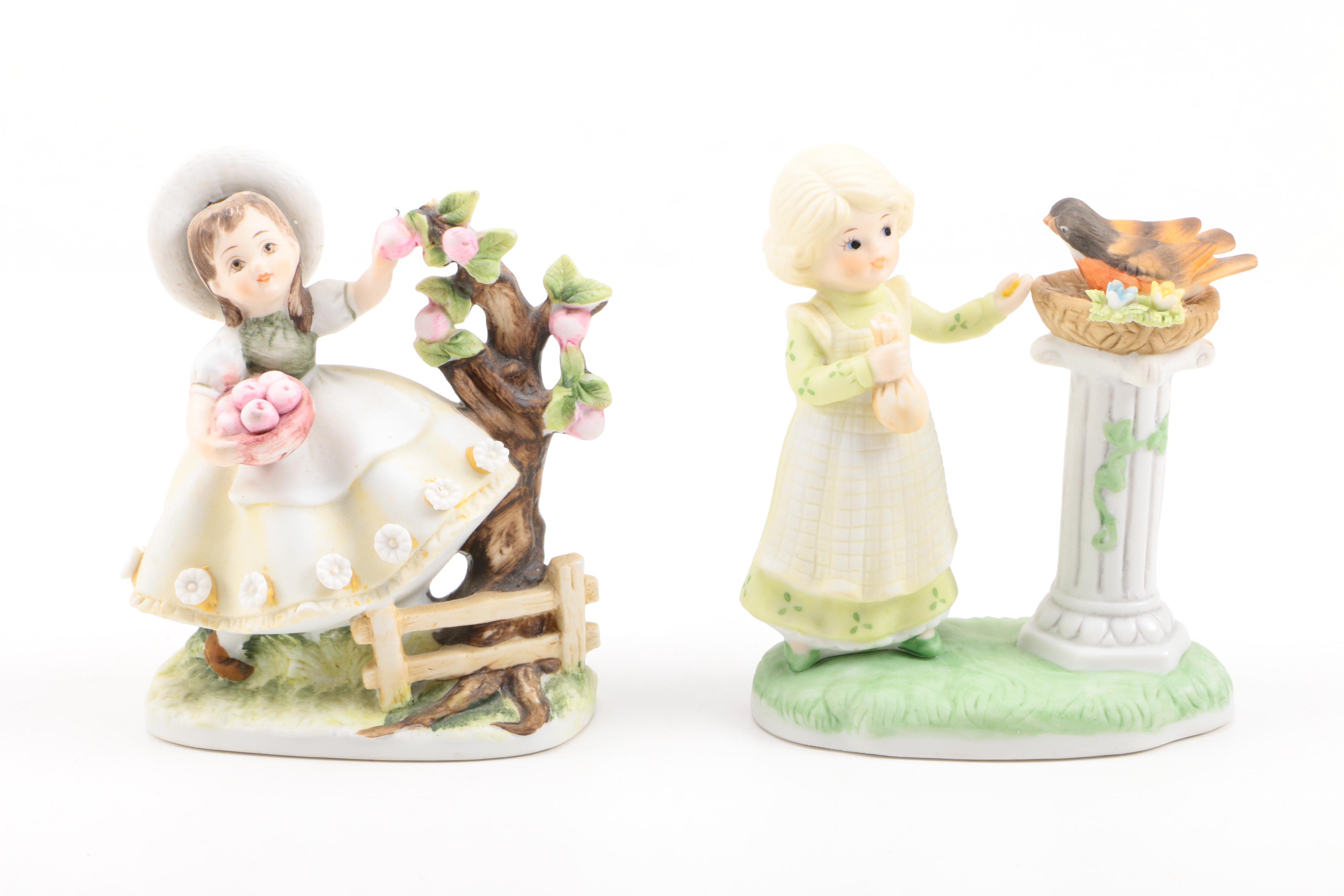 Porcelain Children Figurines Featuring Lefton
