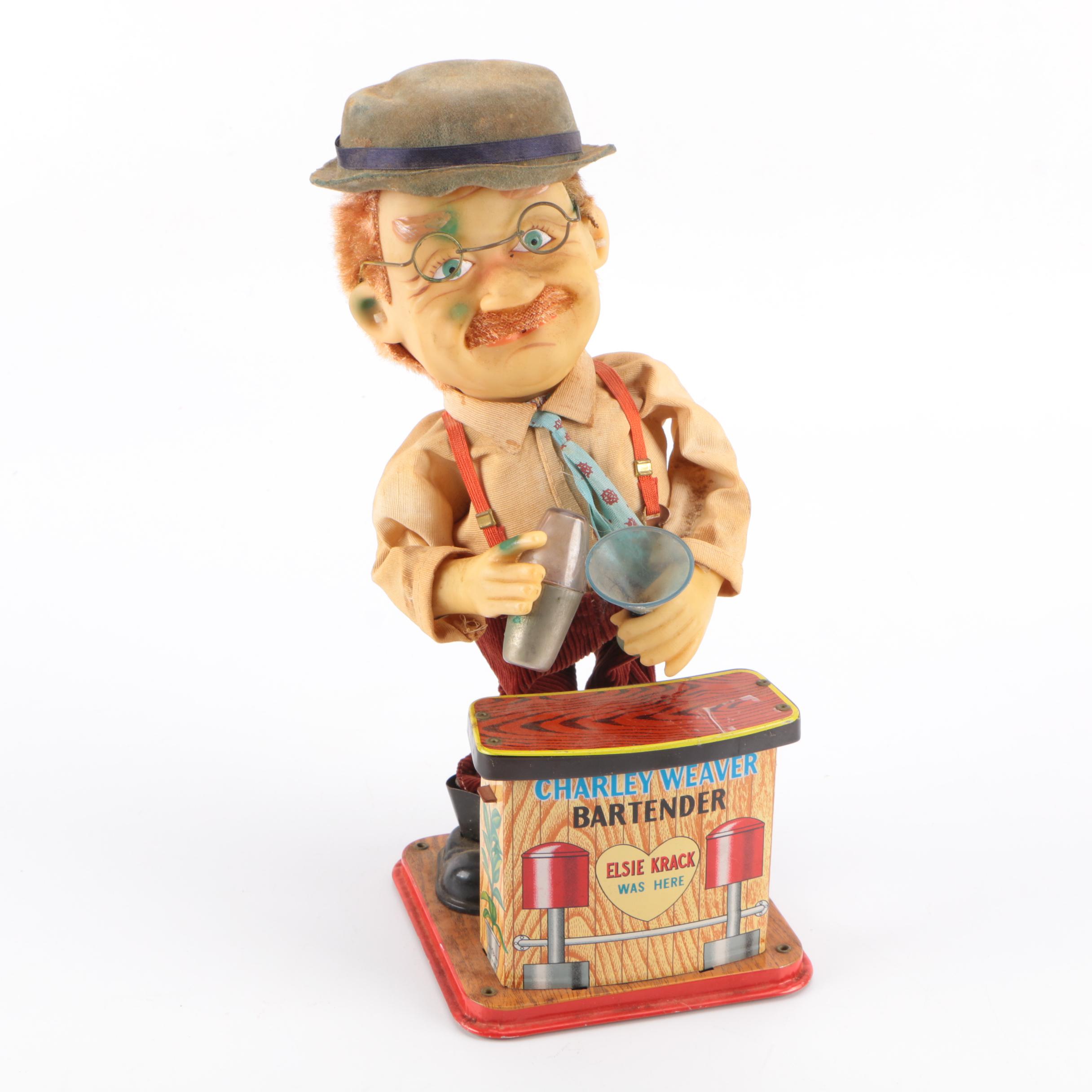 Vintage Charlie Weaver Bartender Toy