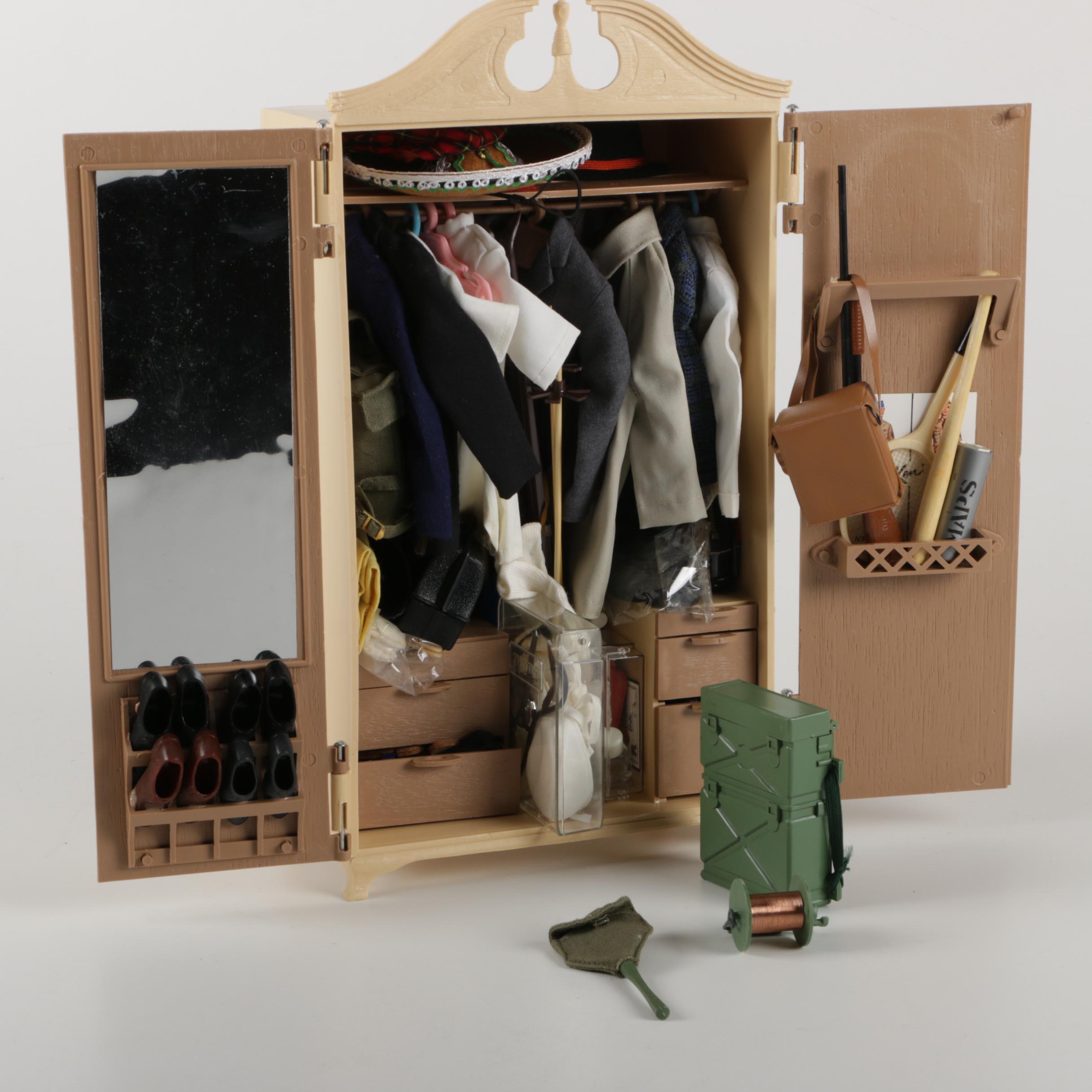 Matching Barbie and Ken Doll Wardrobes by Susy Goose, with Ken Wardrobe Box