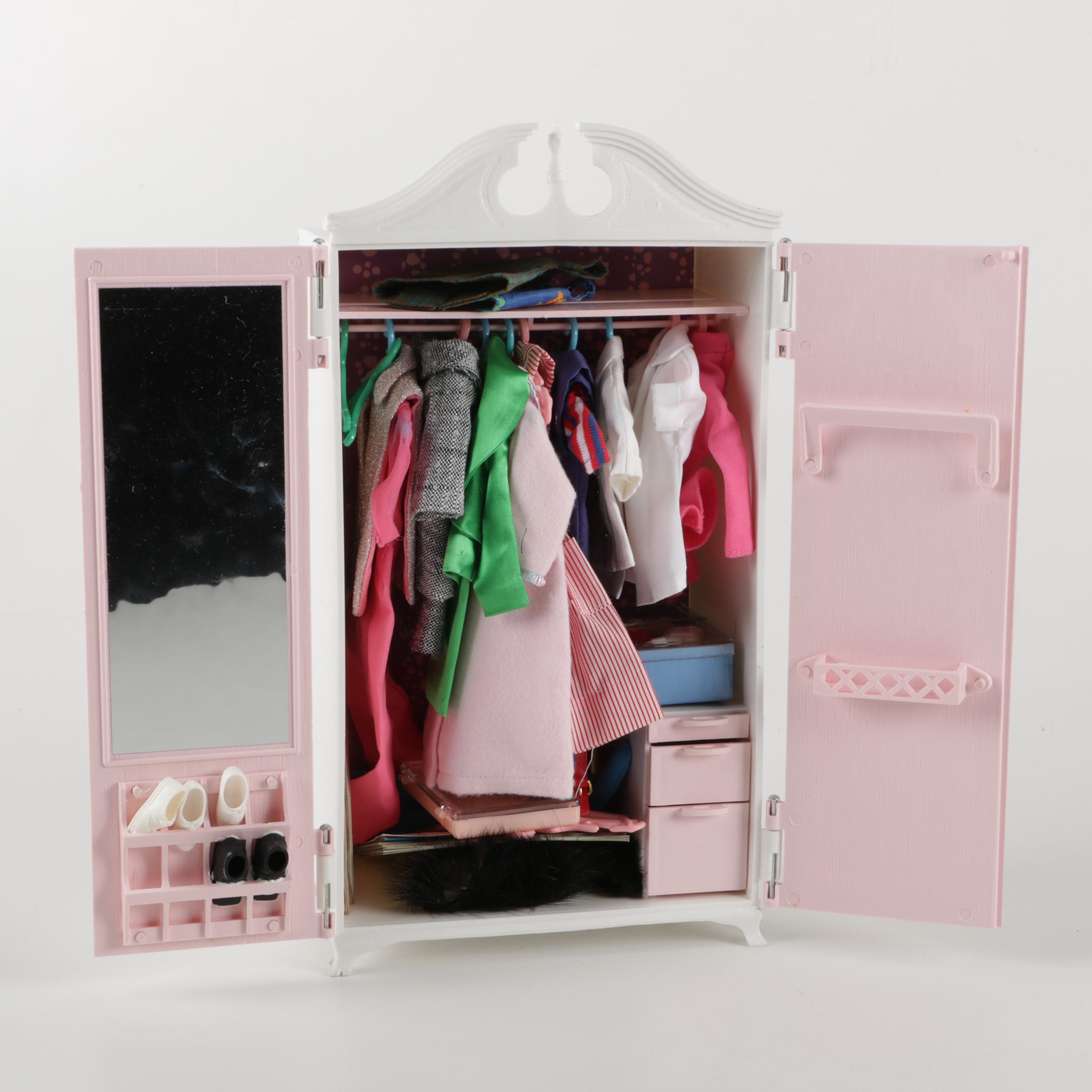Matching Barbie and Ken Doll Wardrobes by Susy Goose, with Ken Wardrobe Box