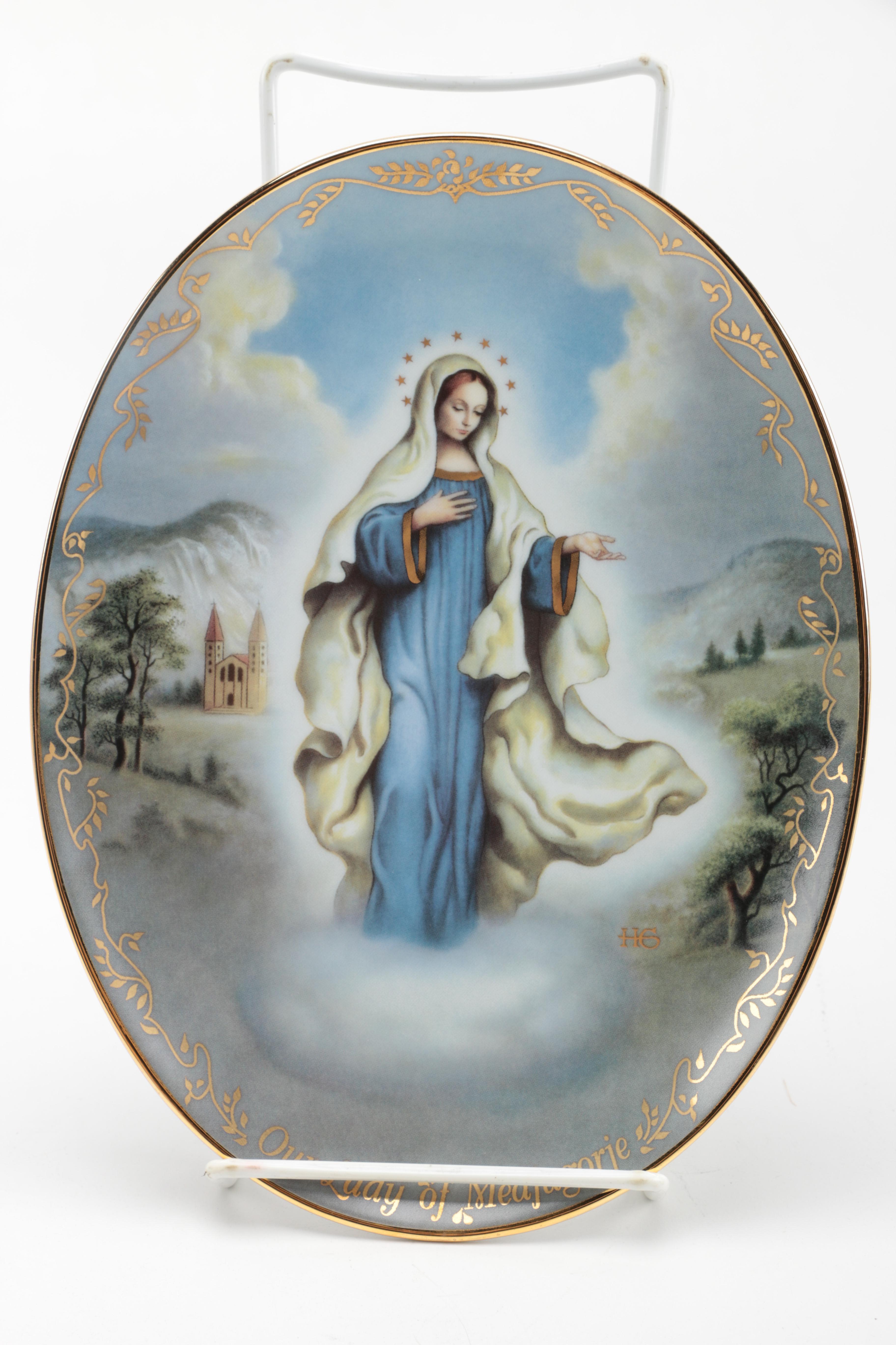 Collection of Christian Decorative Plates and Music Box