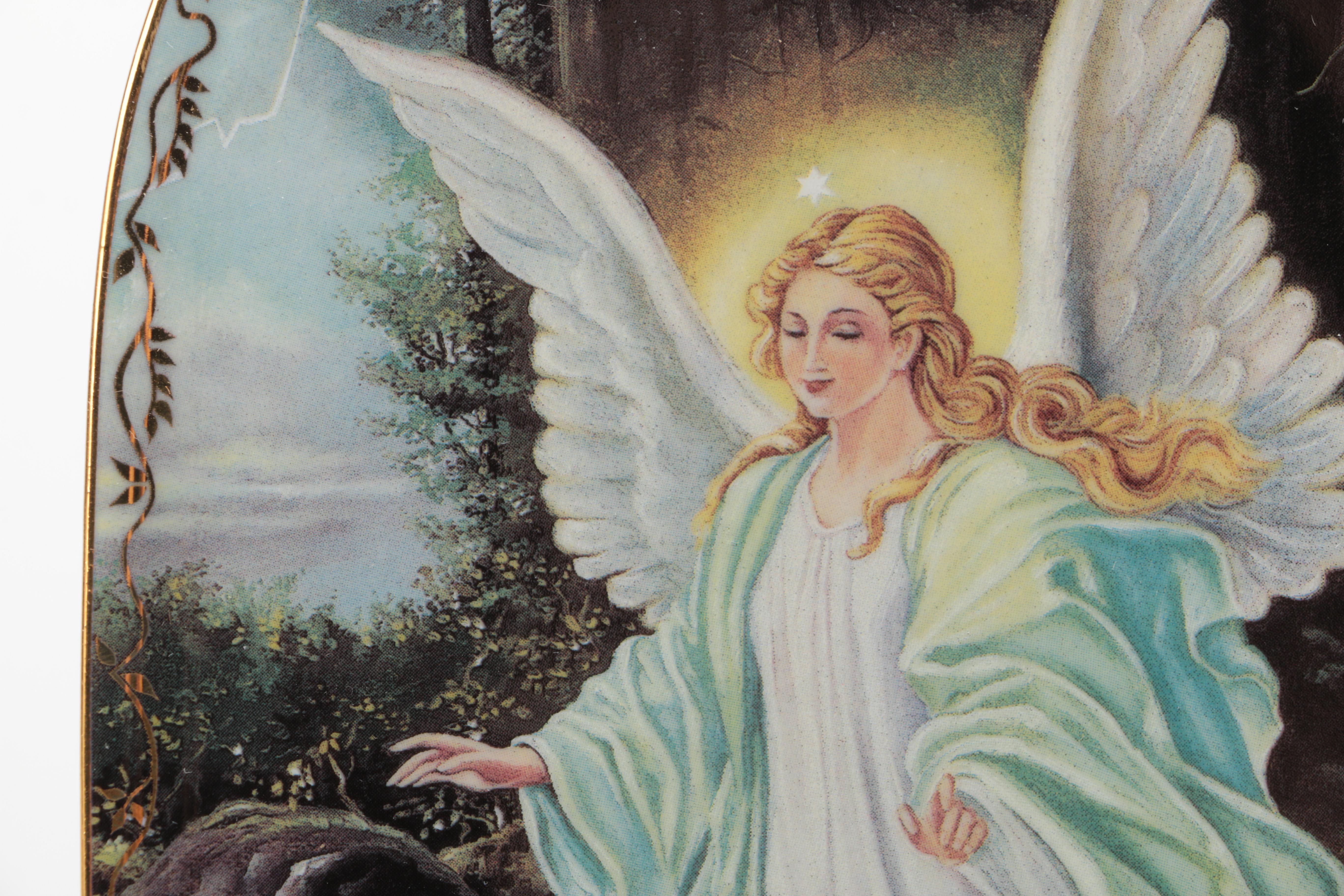 Collection of Christian Decorative Plates and Music Box