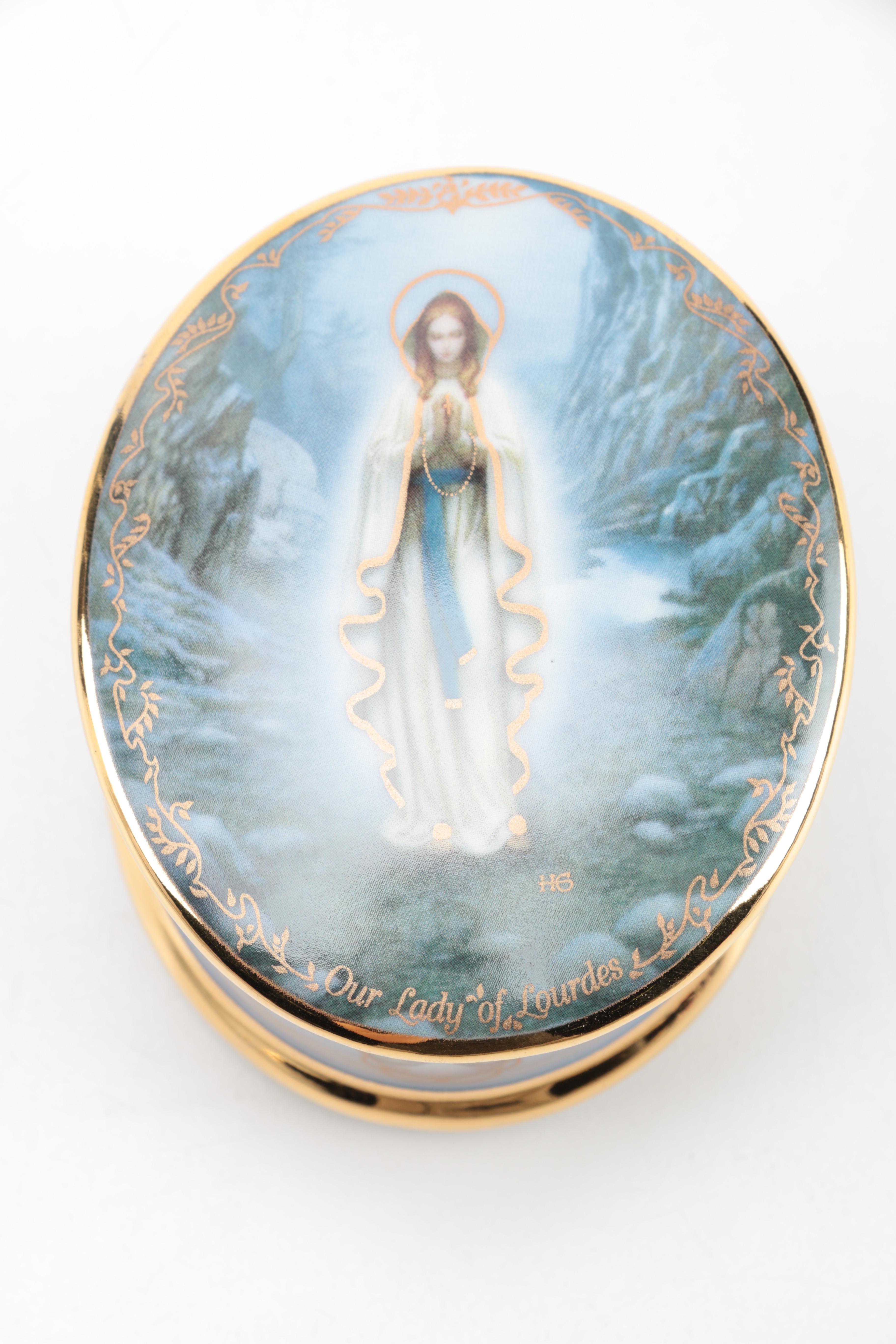 Collection of Christian Decorative Plates and Music Box