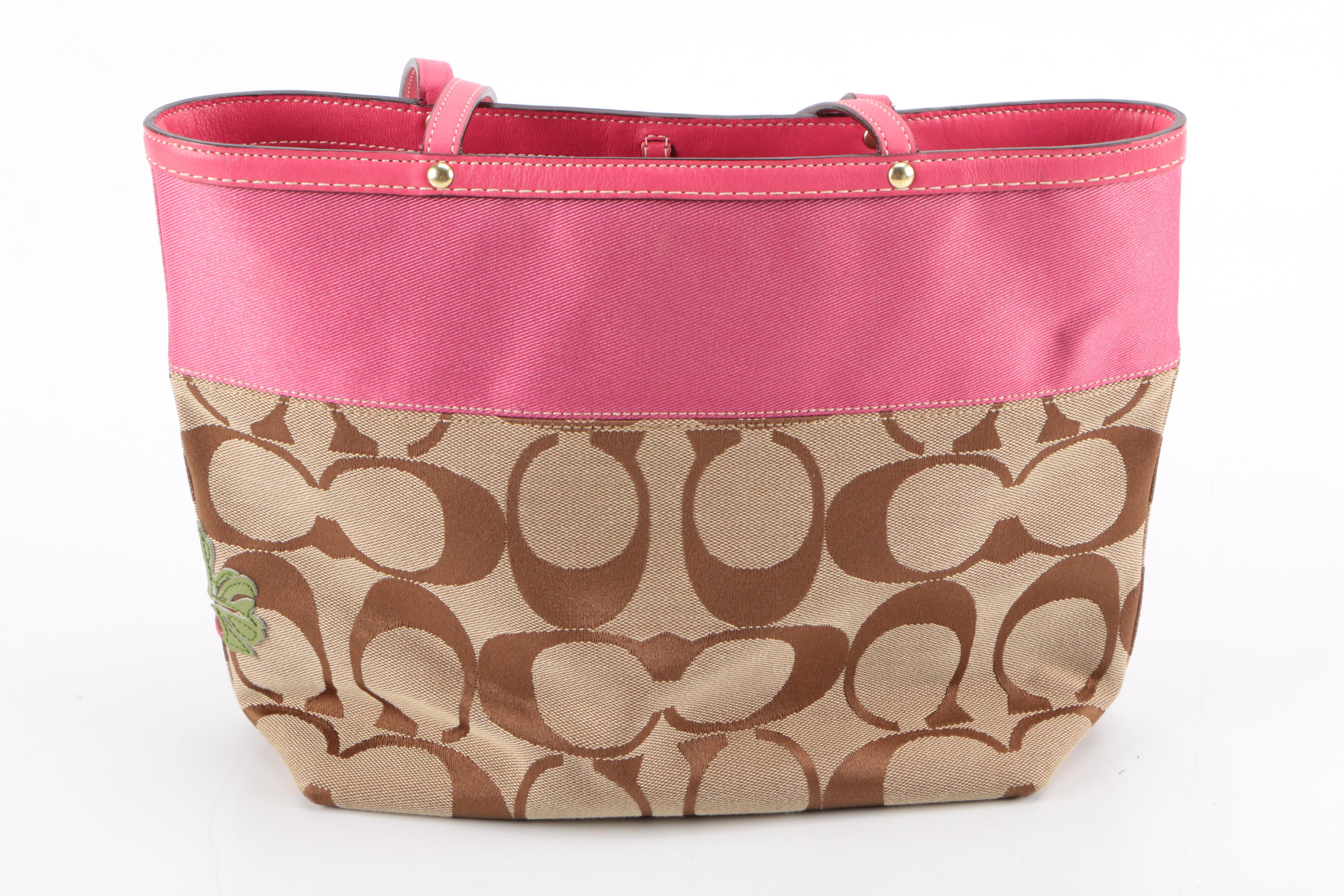 Coach Signature Floral Applique Tote