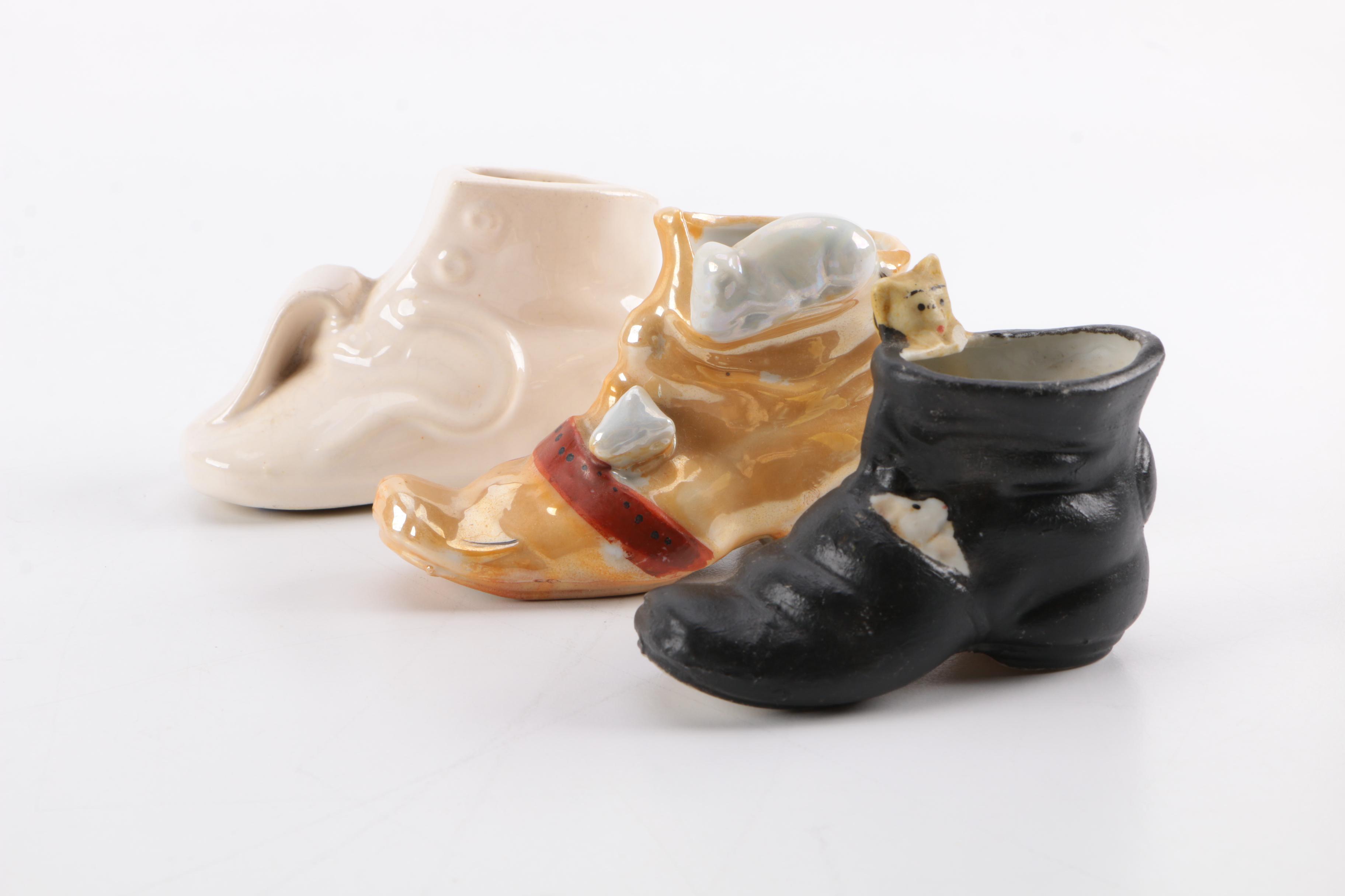 Collection Of Ceramic Shoe Figurines