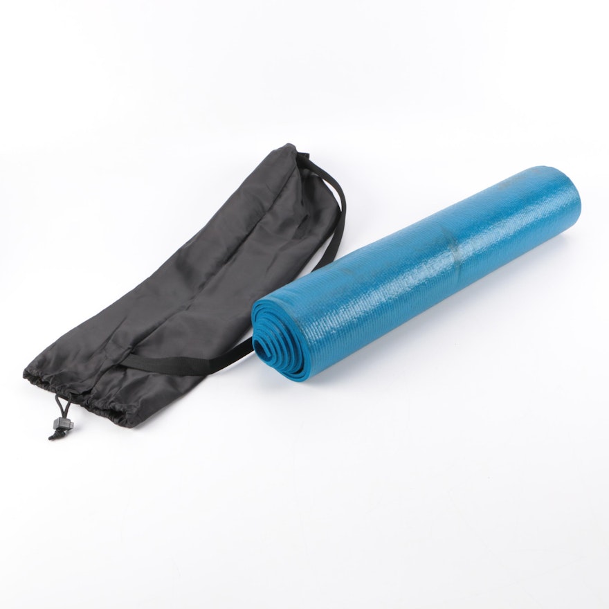 Blue Yoga Mat with Carrying Case