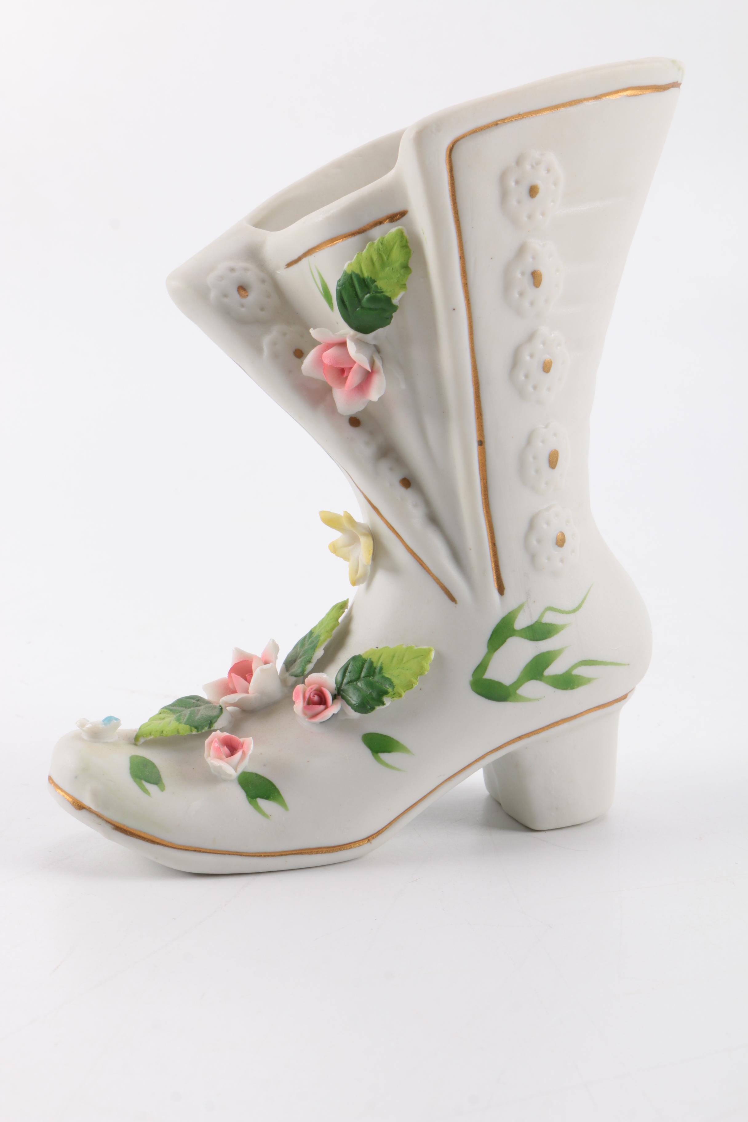 Collection of Porcelain and Pottery Shoes