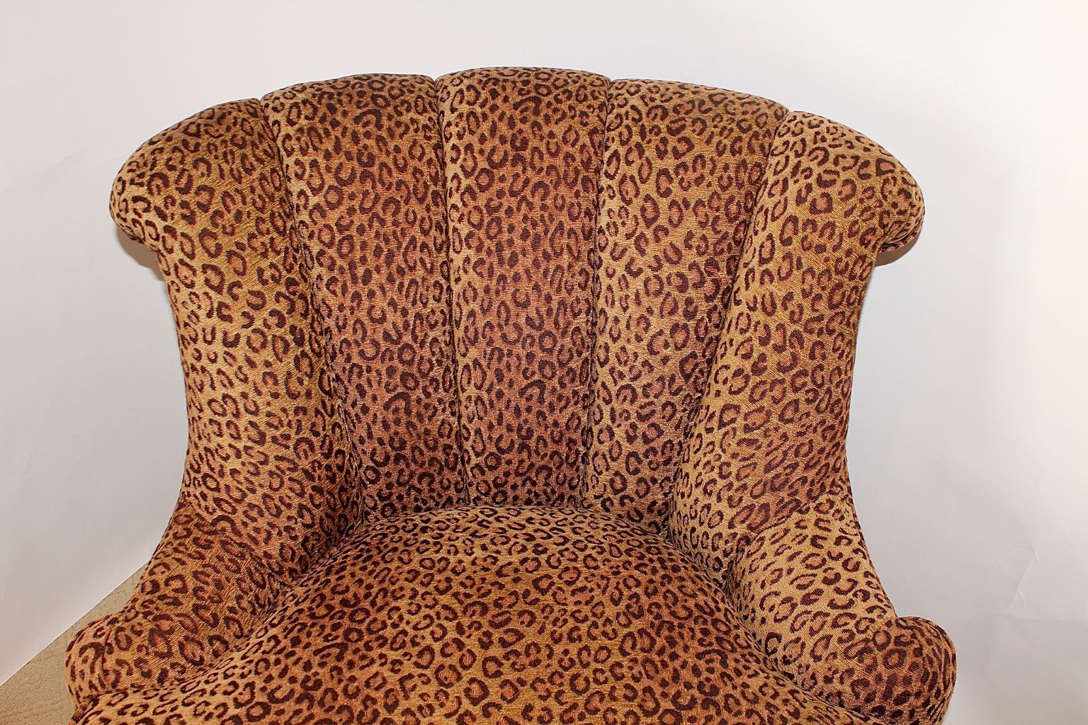 Hickory White Leopard Print Swivel Chair + Ottoman