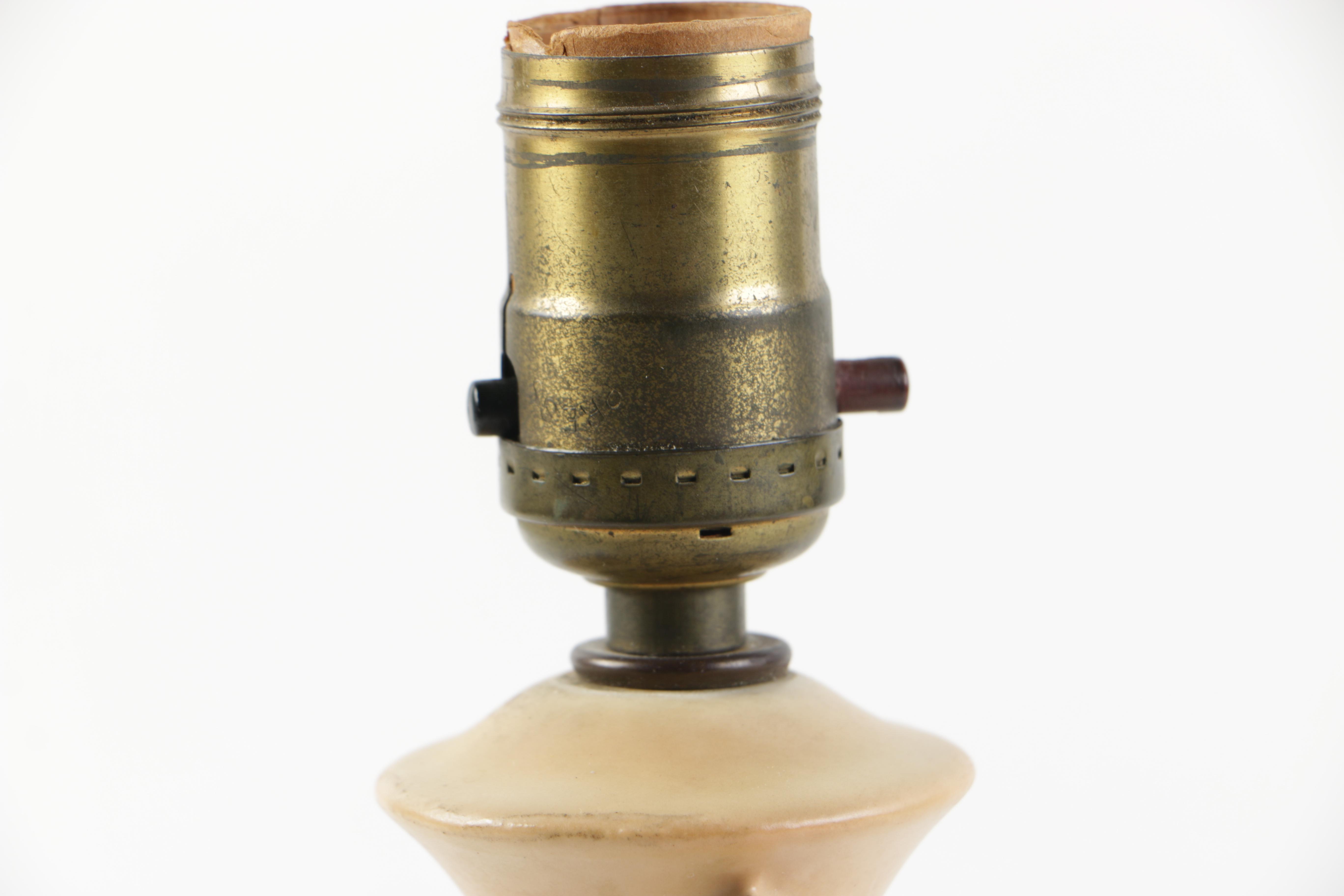 Vintage Ceramic and Metal Floral Table Lamp