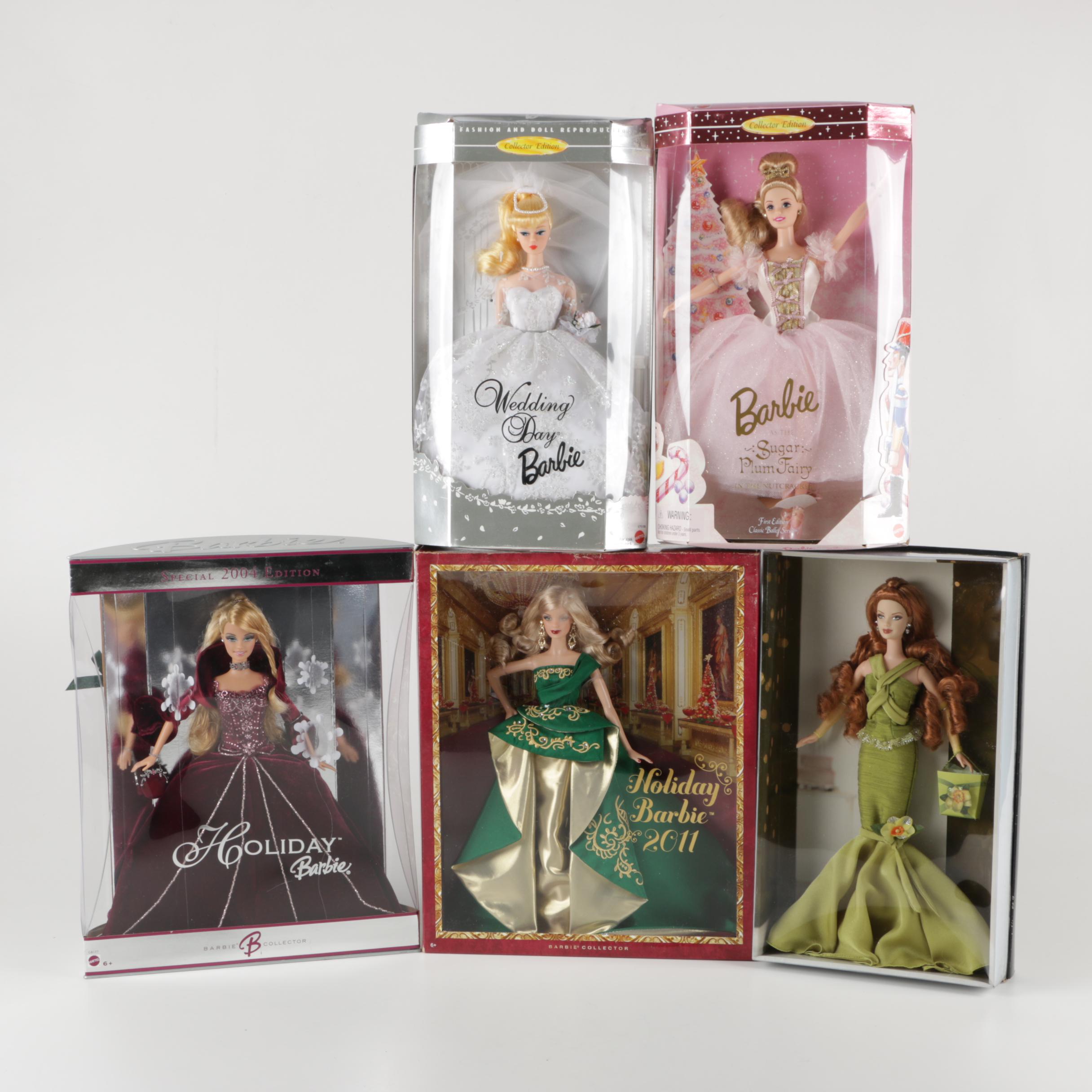 Collector Edition Barbie Dolls Including 1997 Wedding Day Barbie