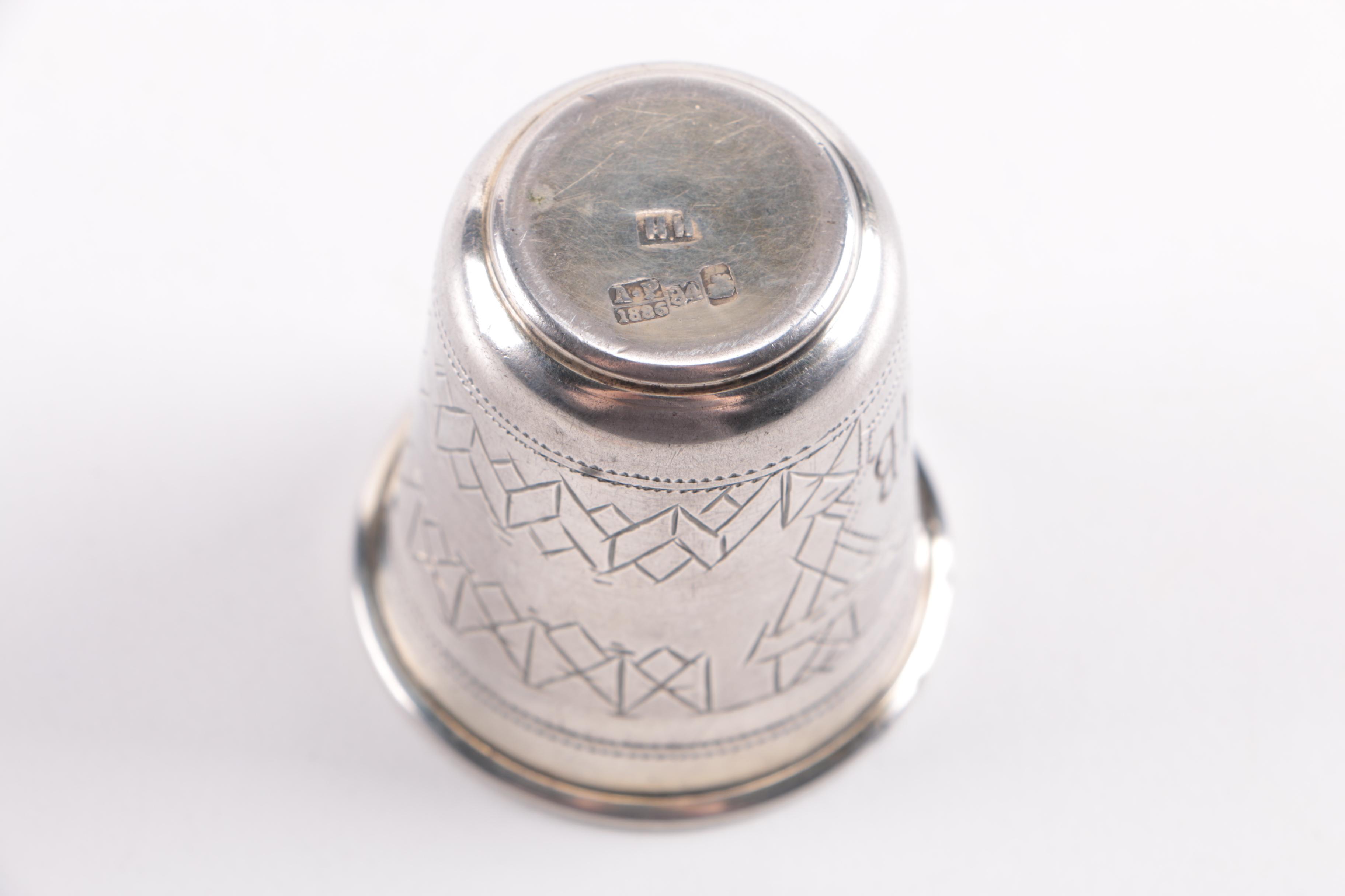 Pair of Antique Monogrammed Russian 875 Silver Vodka Cups