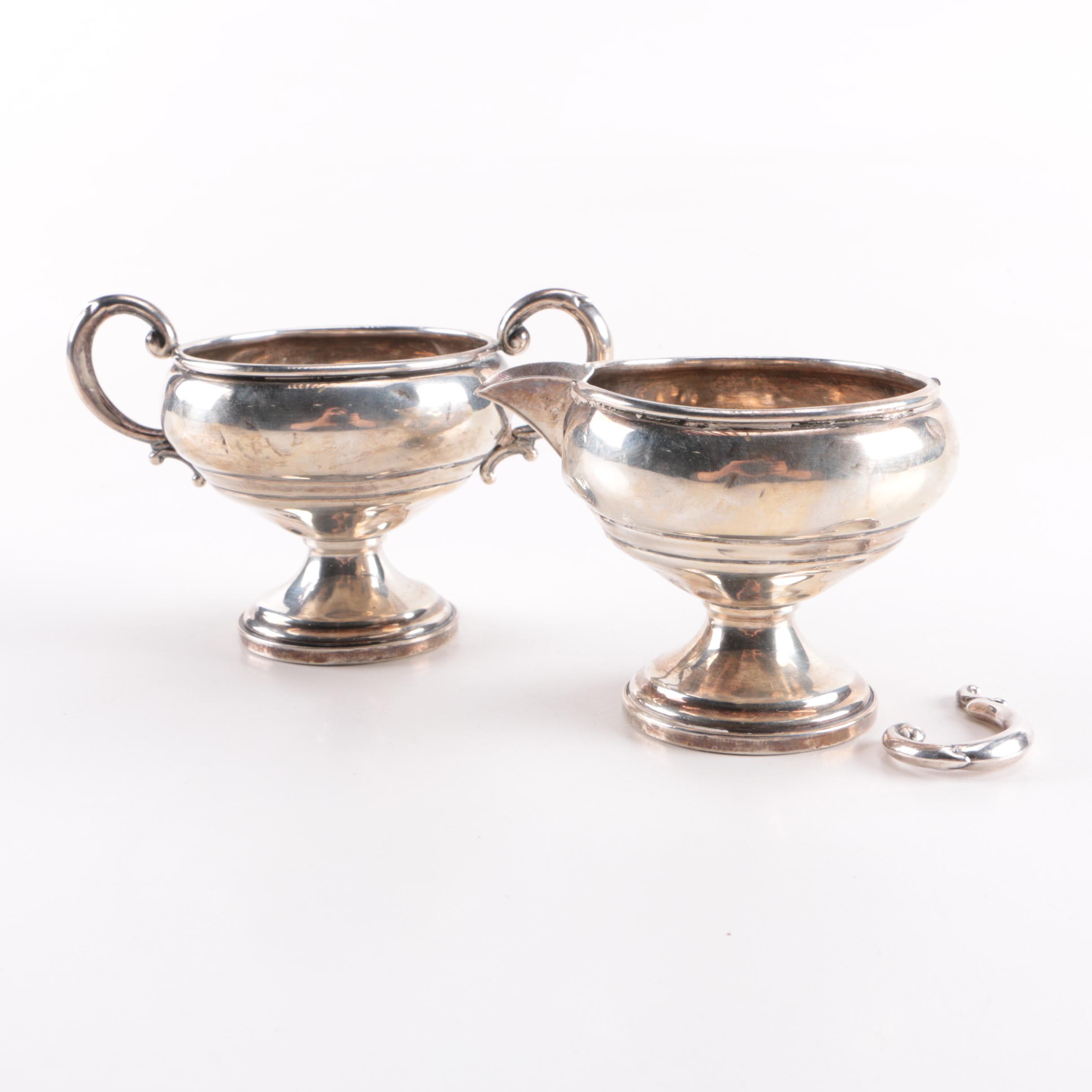 Vintage Mueck-Carey Co. Weighted Sterling Creamer and Sugar Bowl Set