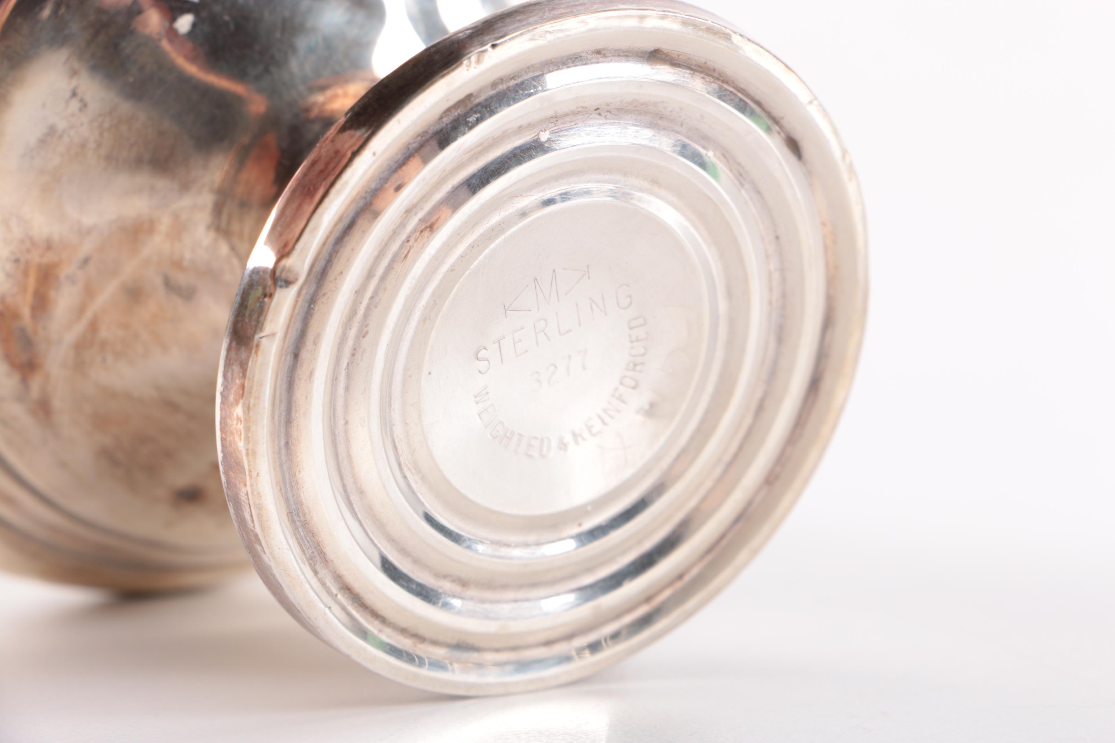 Vintage Mueck-Carey Co. Weighted Sterling Creamer and Sugar Bowl Set