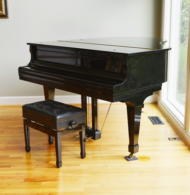 K. Kawai Ebony Grand Piano and Bench