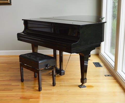 K. Kawai Ebony Grand Piano and Bench