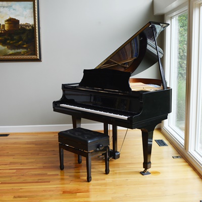 K. Kawai Ebony Grand Piano and Bench