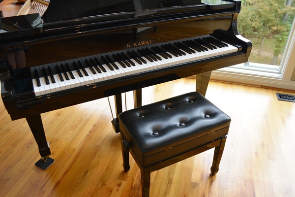 K. Kawai Ebony Grand Piano and Bench
