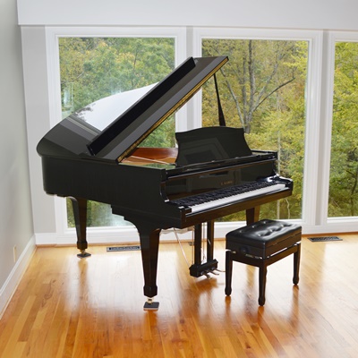 K. Kawai Ebony Grand Piano and Bench
