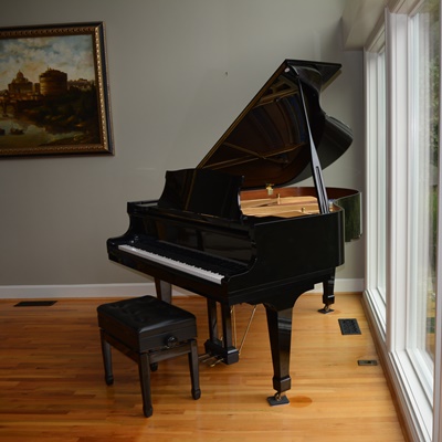 K. Kawai Ebony Grand Piano and Bench