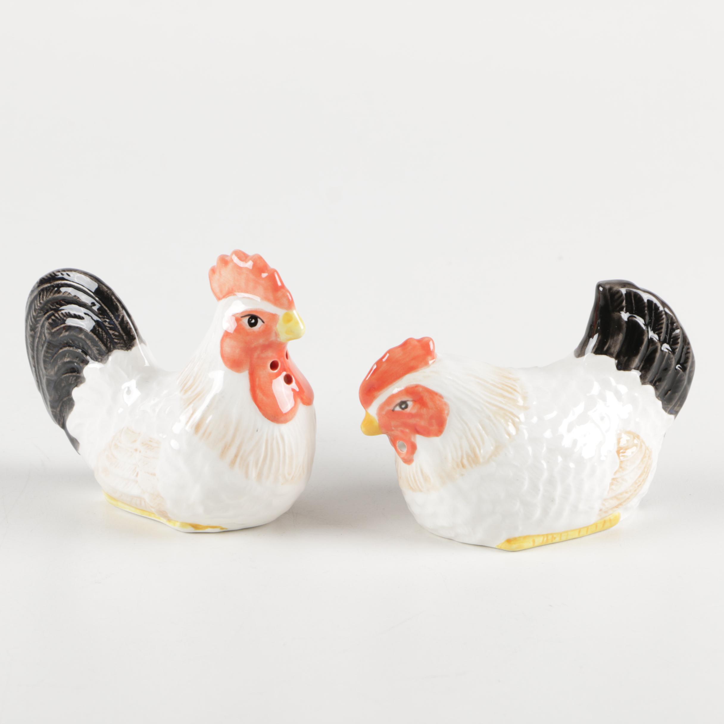 Chicken Themed Egg Cups and Salt and Pepper Shaker Set