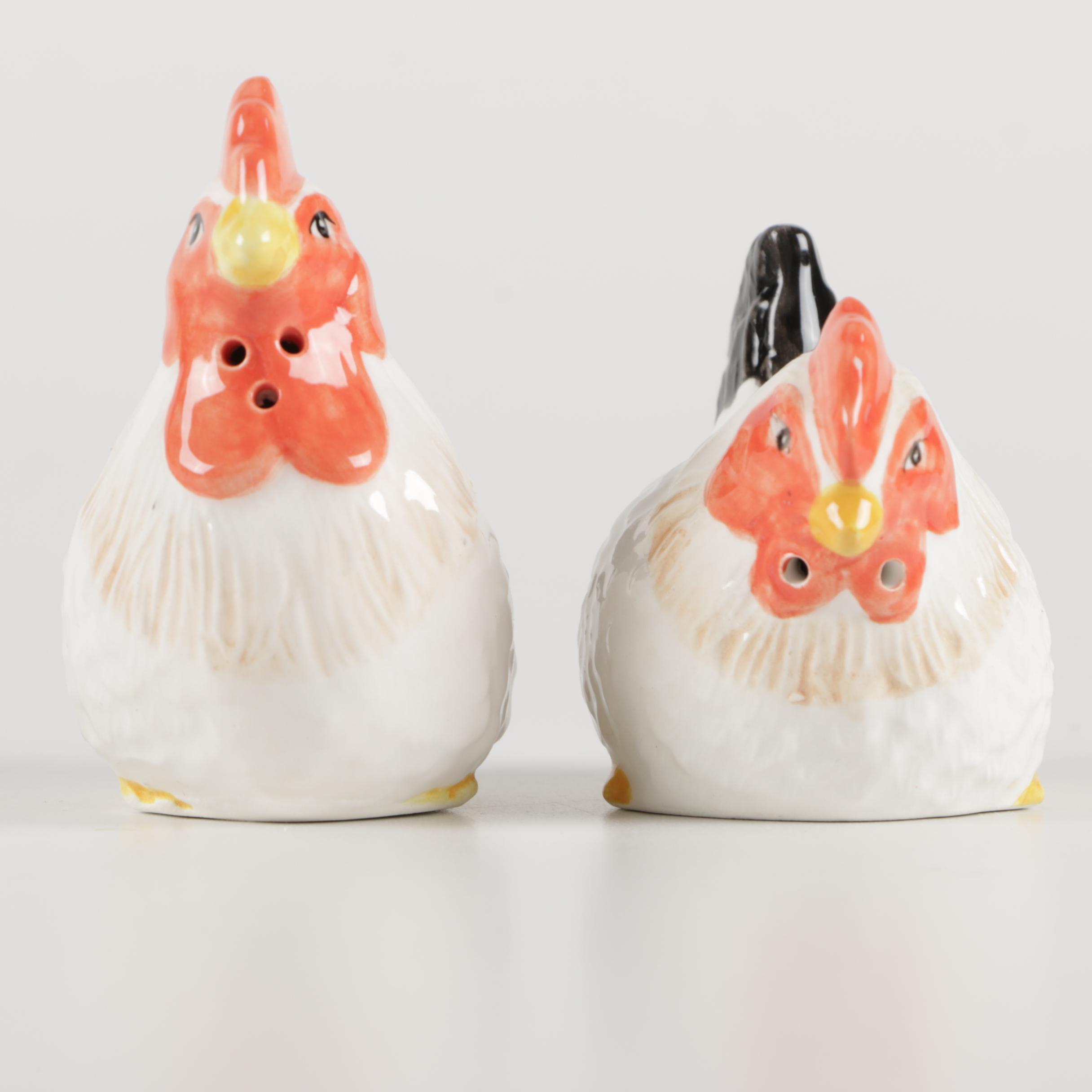 Chicken Themed Egg Cups and Salt and Pepper Shaker Set