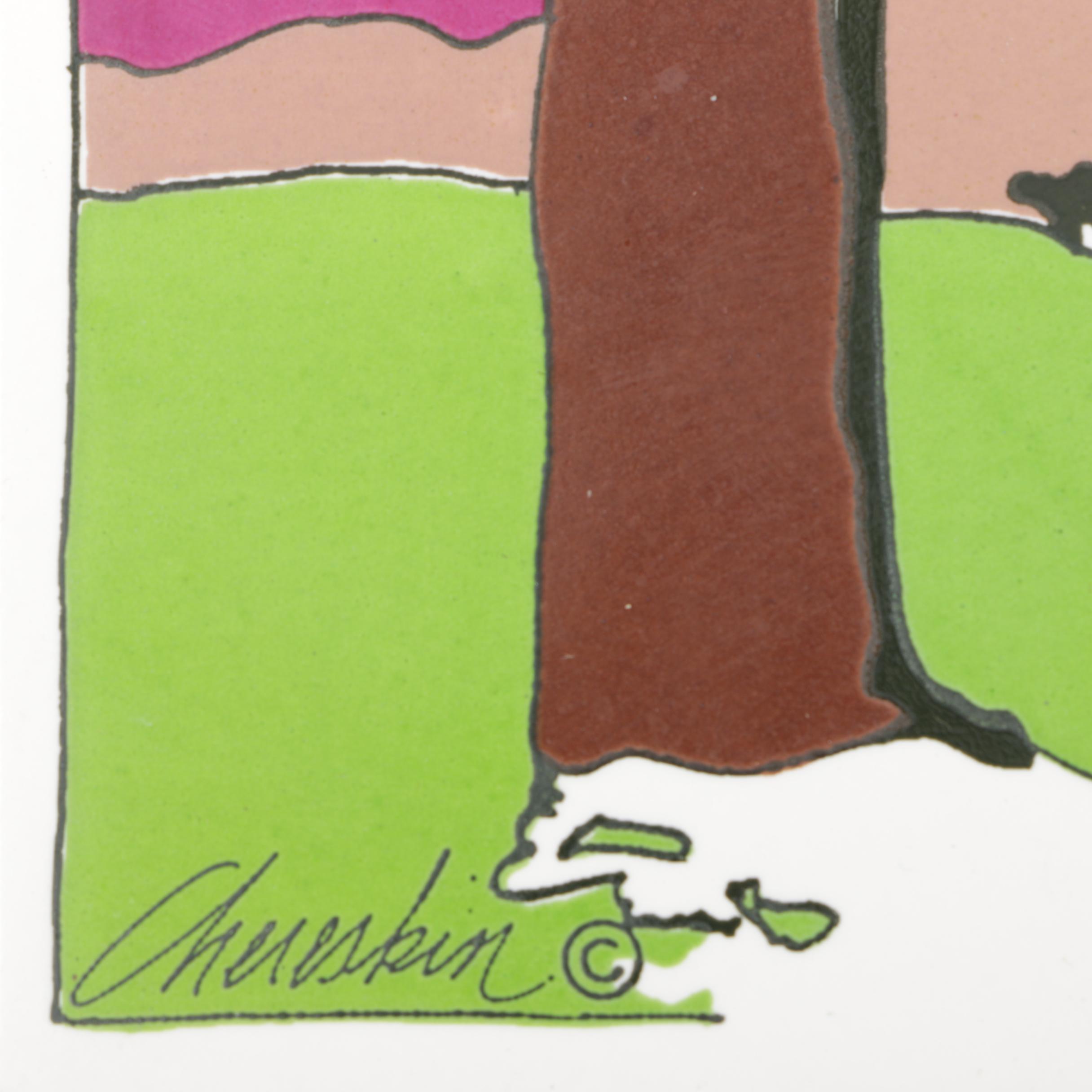 H & R Johnson Ltd Painted Tiles "Love"