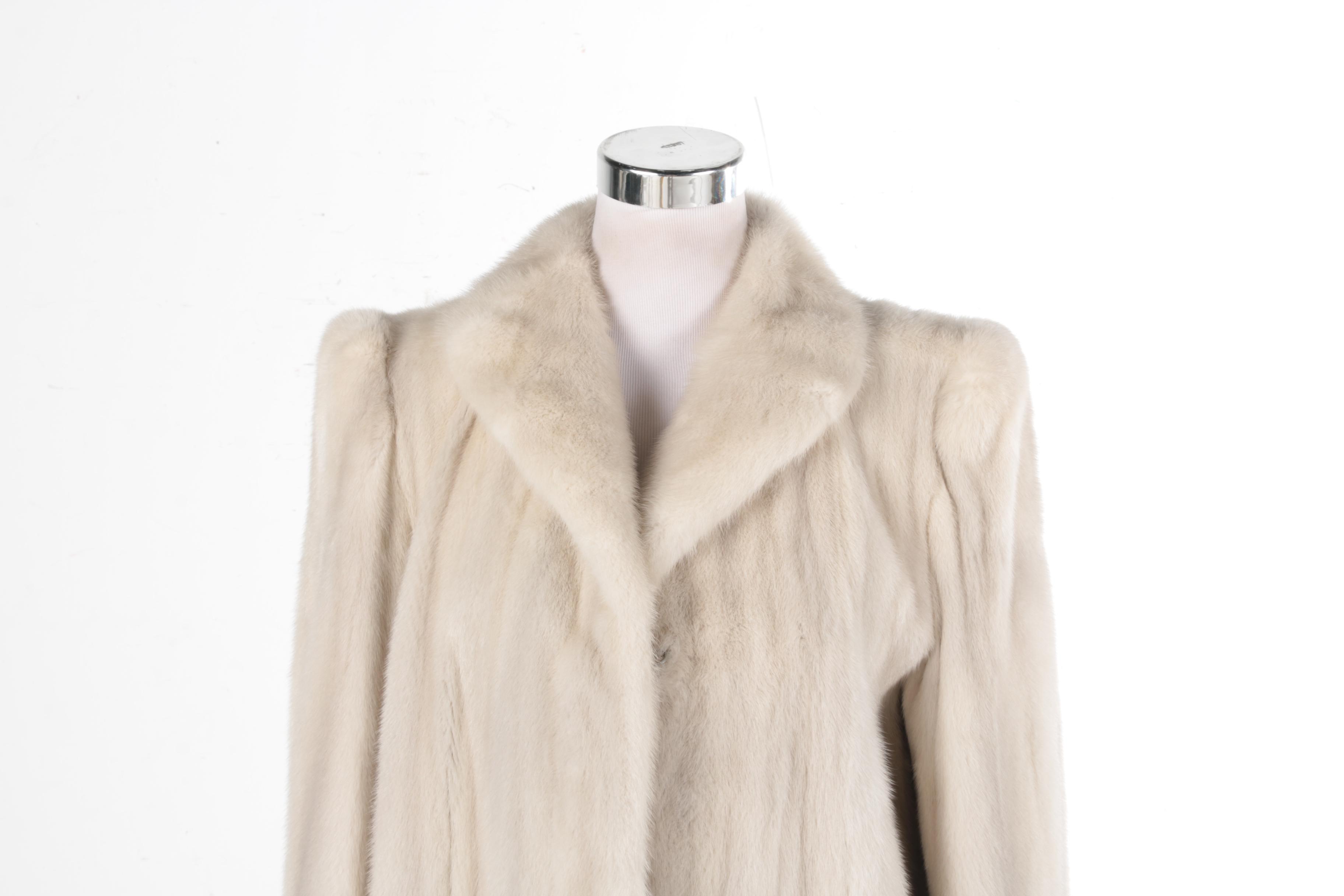 Vintage Weiss Emba Natual Blue Grey Mink Fur Long Coat