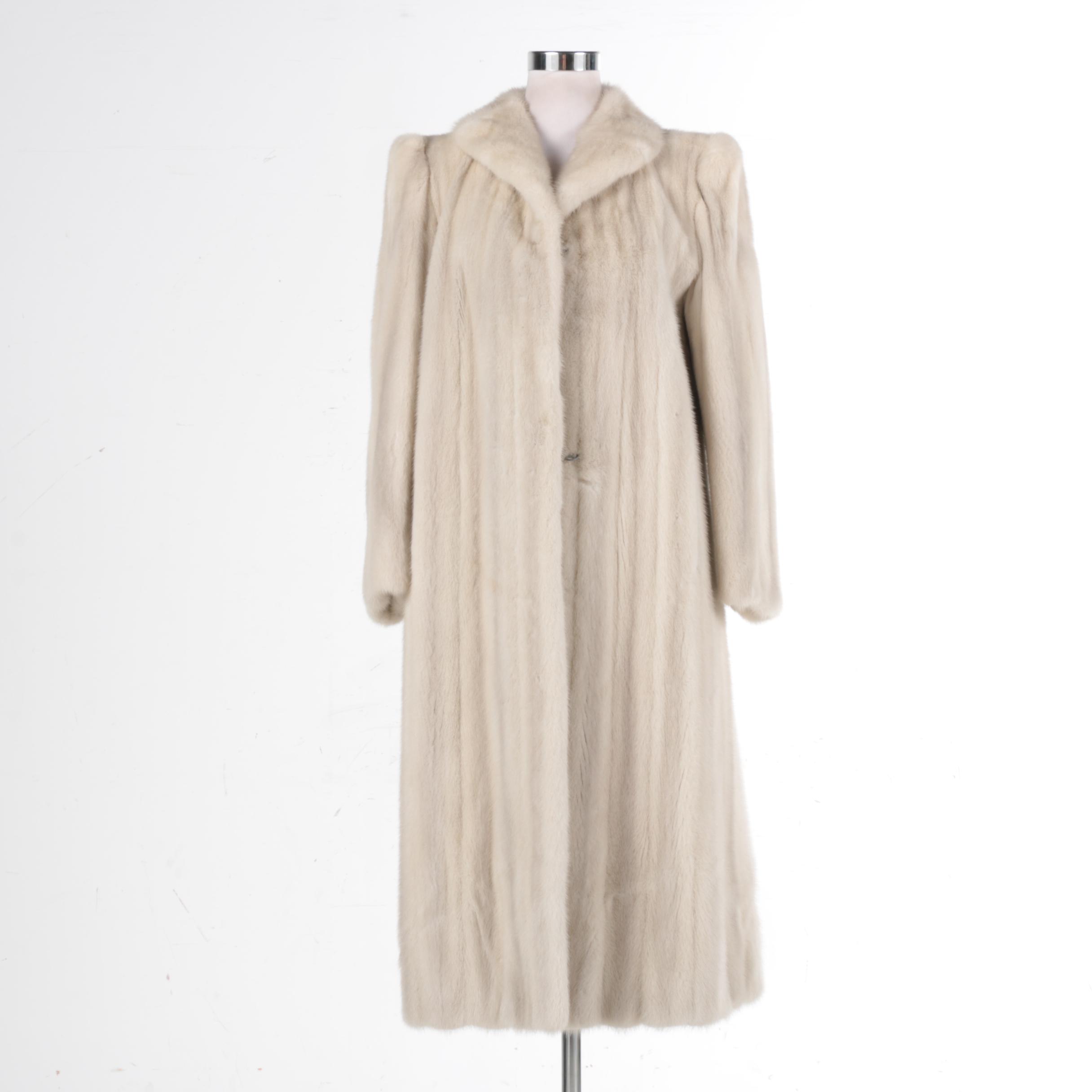 Vintage Weiss Emba Natual Blue Grey Mink Fur Long Coat