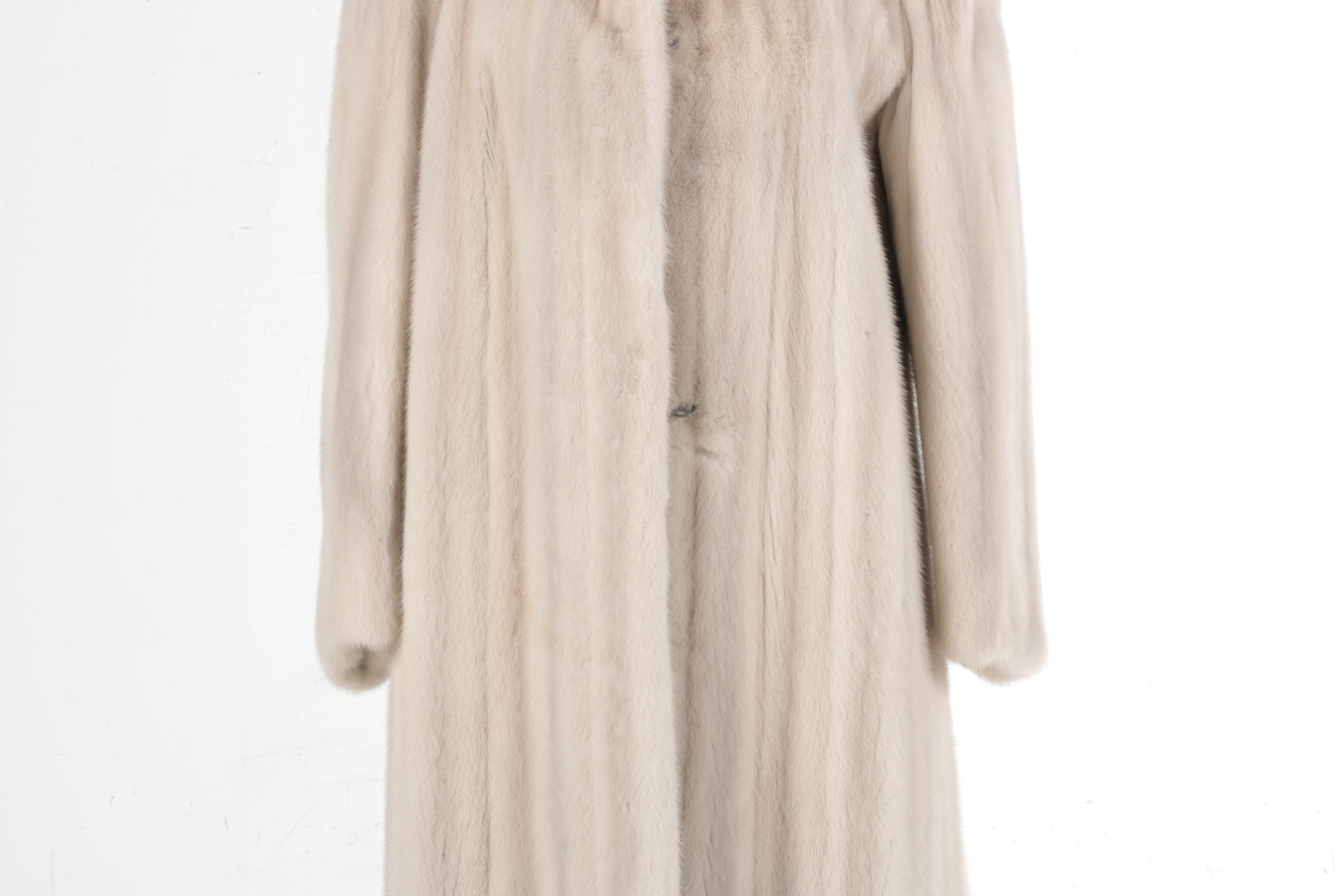 Vintage Weiss Emba Natual Blue Grey Mink Fur Long Coat