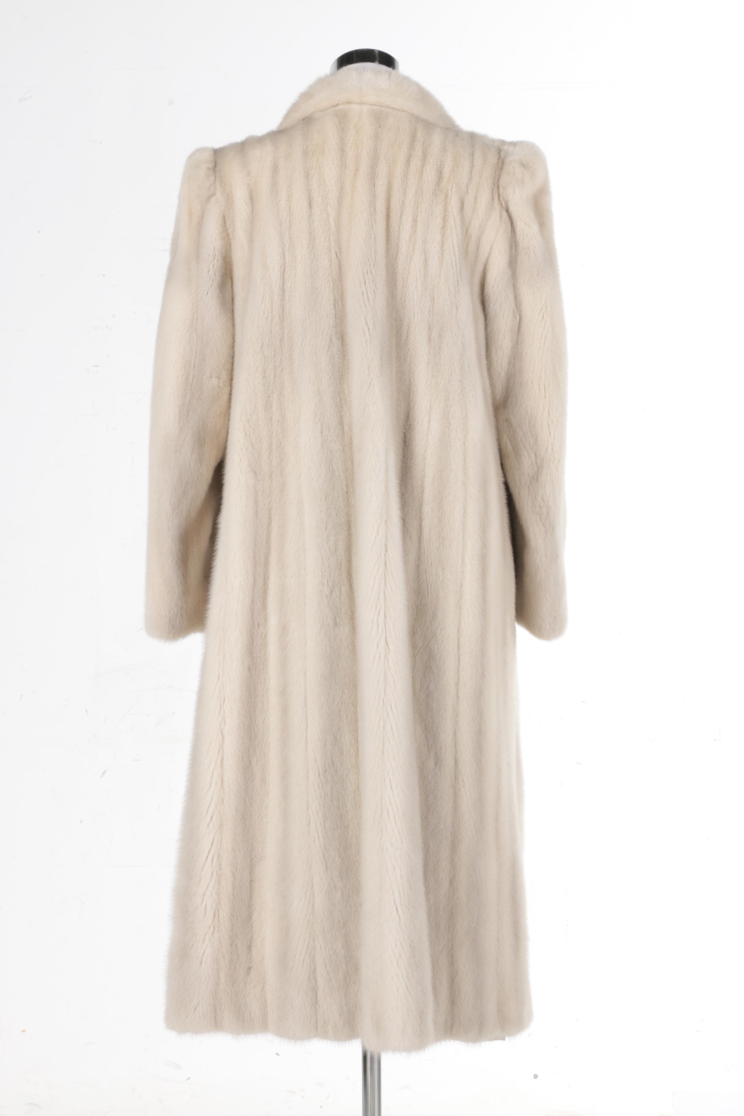 Vintage Weiss Emba Natual Blue Grey Mink Fur Long Coat