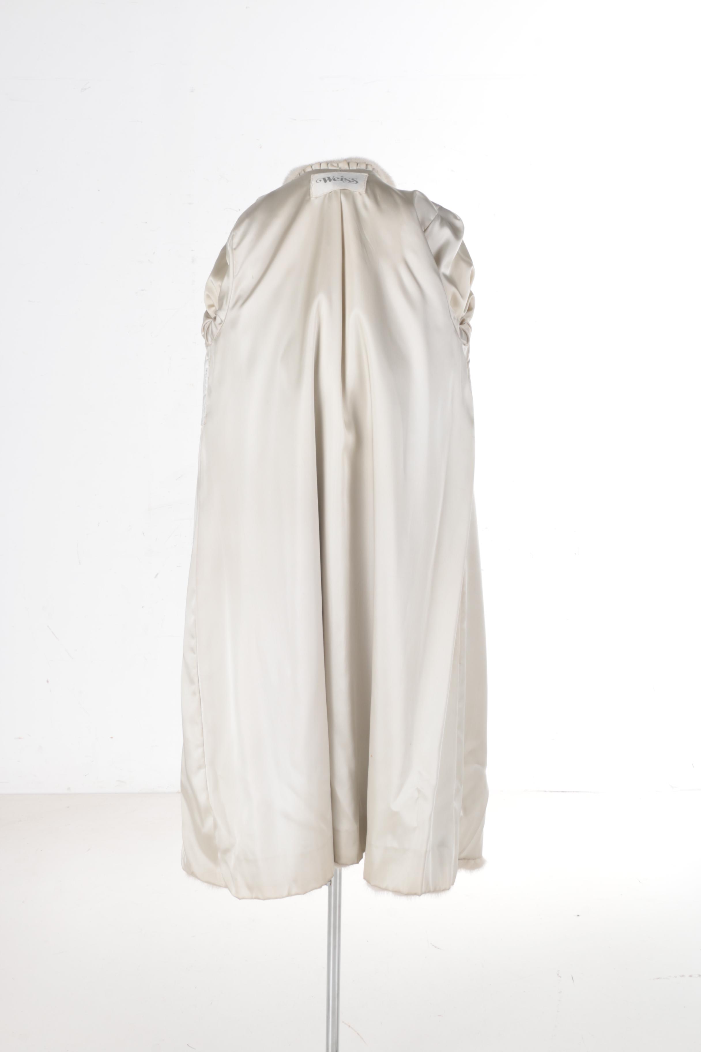 Vintage Weiss Emba Natual Blue Grey Mink Fur Long Coat