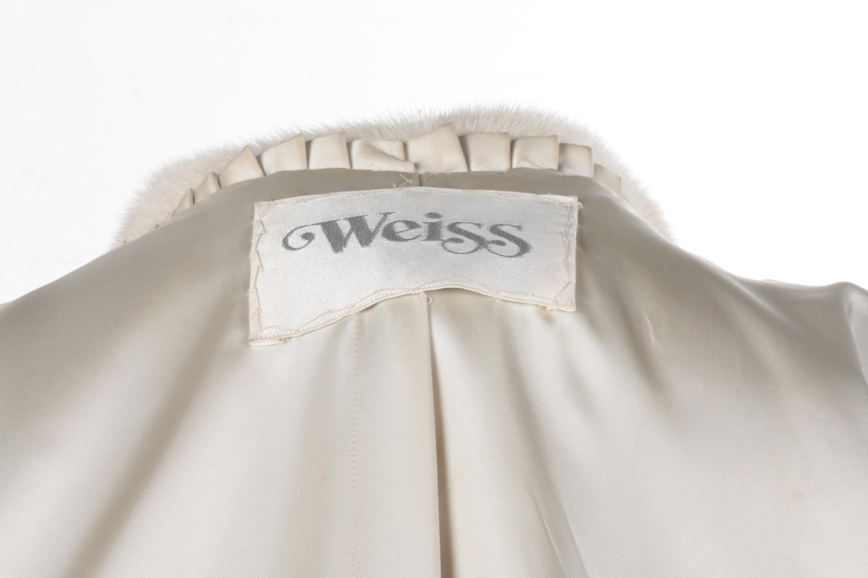 Vintage Weiss Emba Natual Blue Grey Mink Fur Long Coat