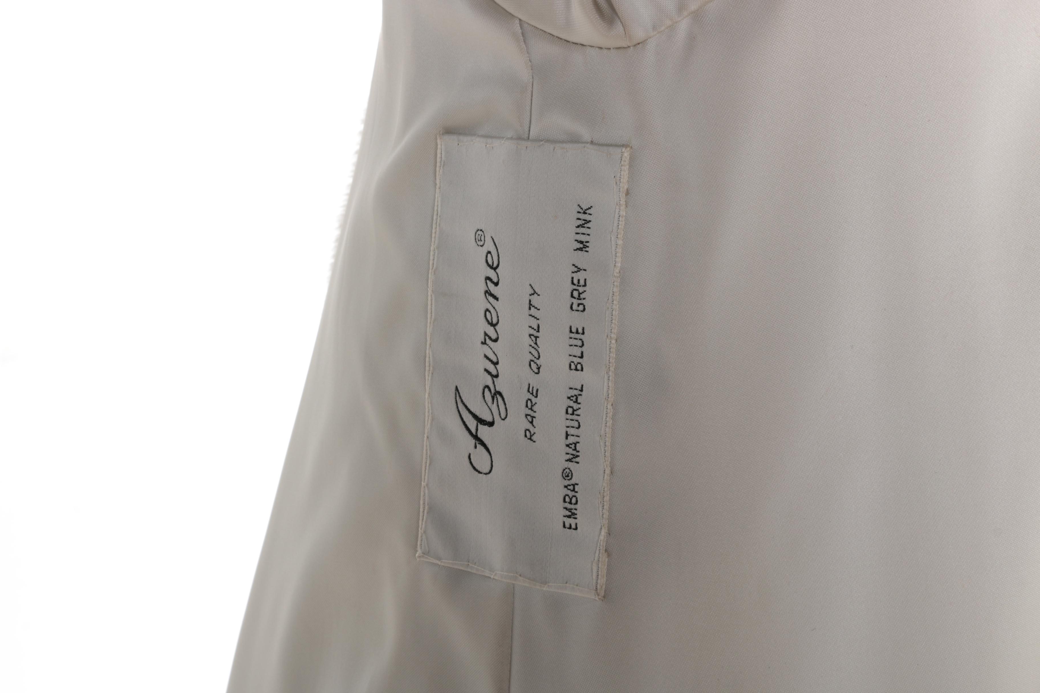 Vintage Weiss Emba Natual Blue Grey Mink Fur Long Coat