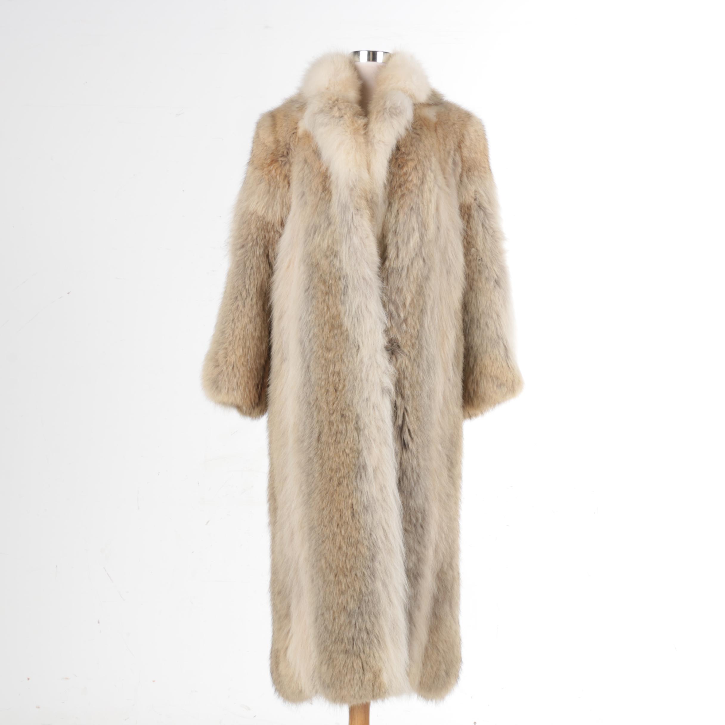 Vintage Albert Furs Coyote Fur Long Coat