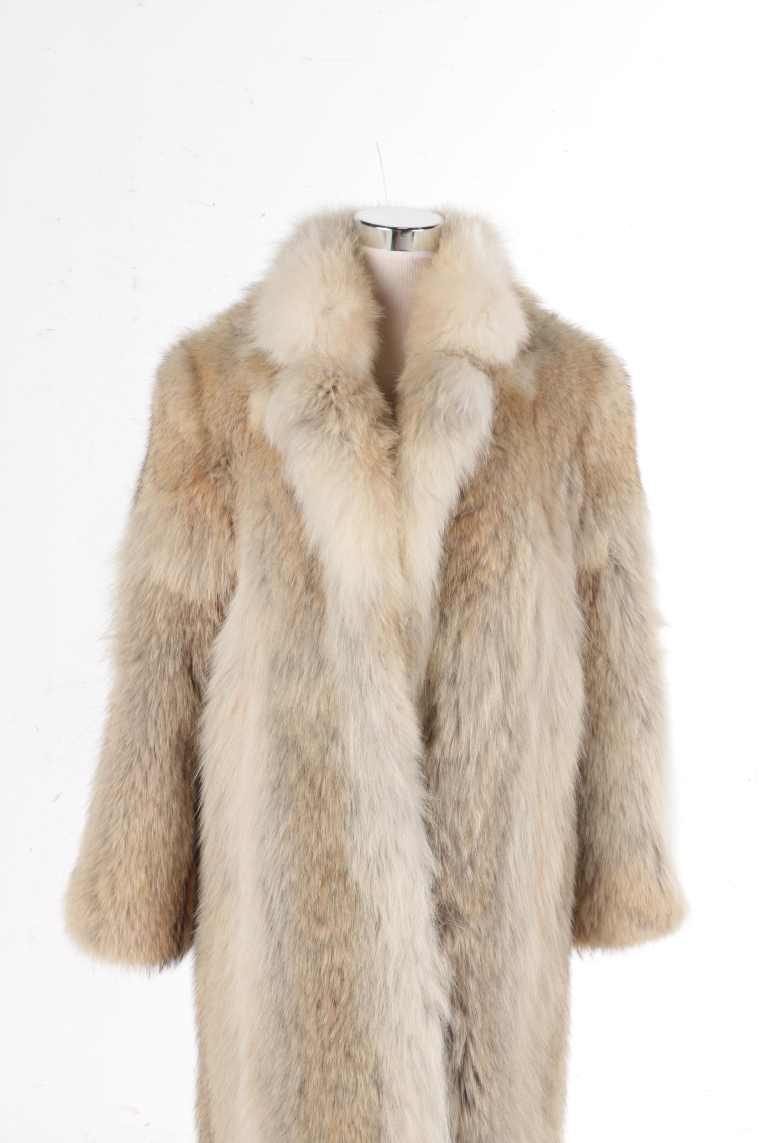 Vintage Albert Furs Coyote Fur Long Coat