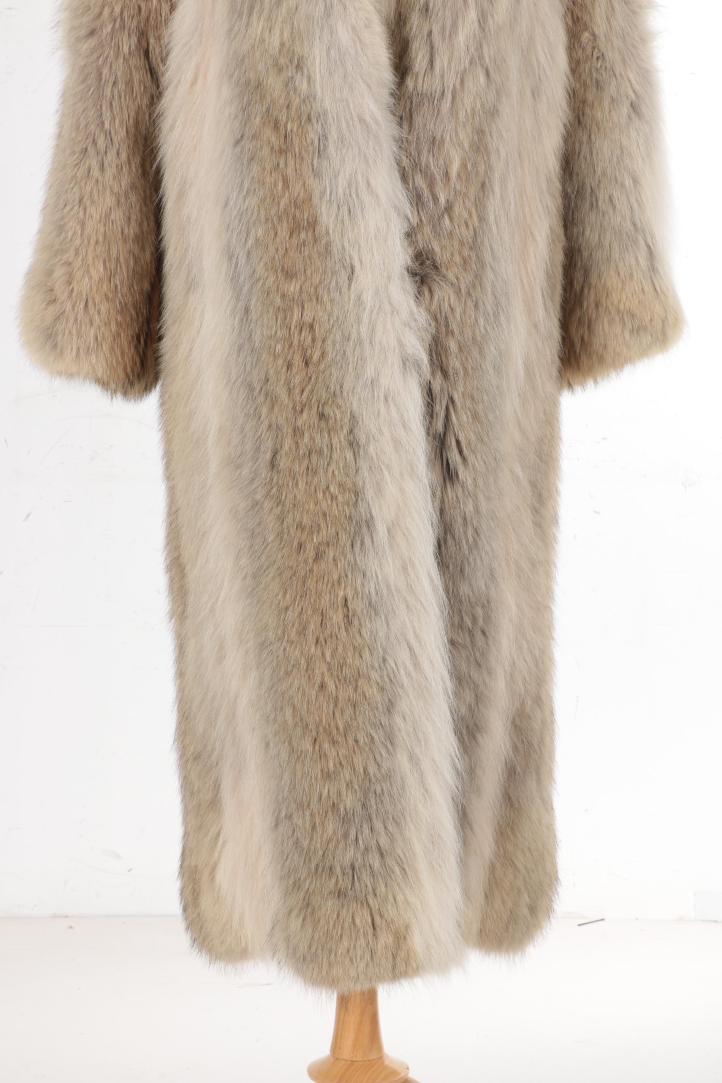 Vintage Albert Furs Coyote Fur Long Coat