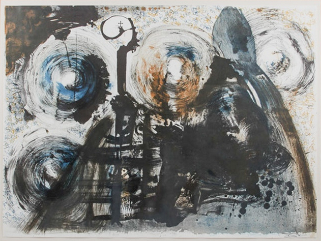 Salvador Dalí Lithograph "Black Mass" Arranged for Publication by Peter Moore