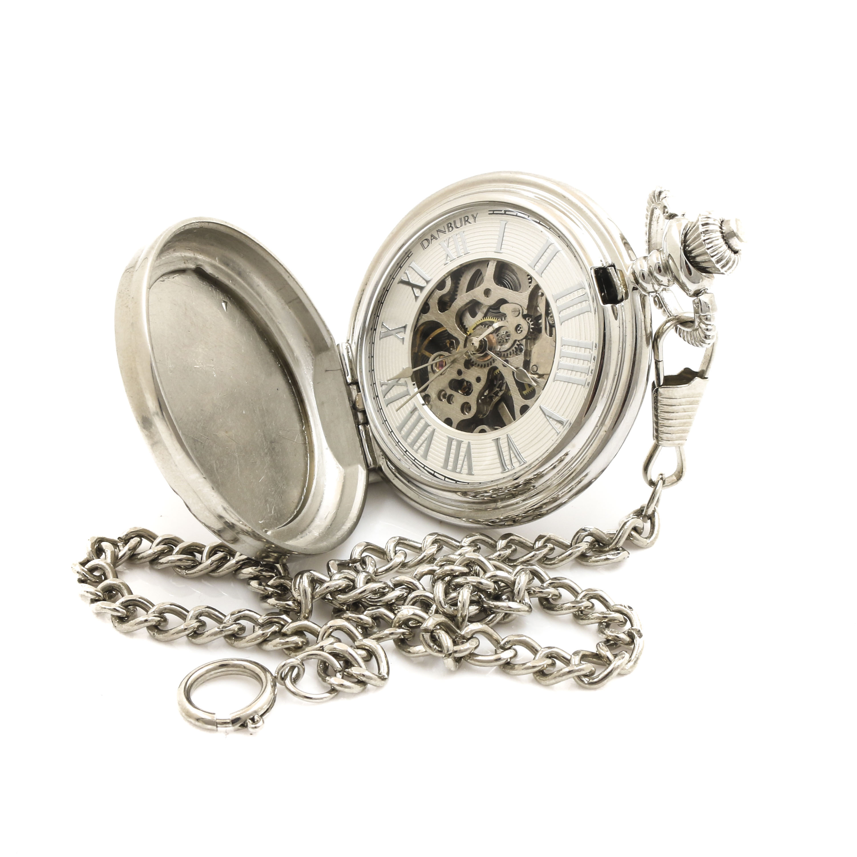 Danbury Silver Tone Display Pocket Watch EBTH