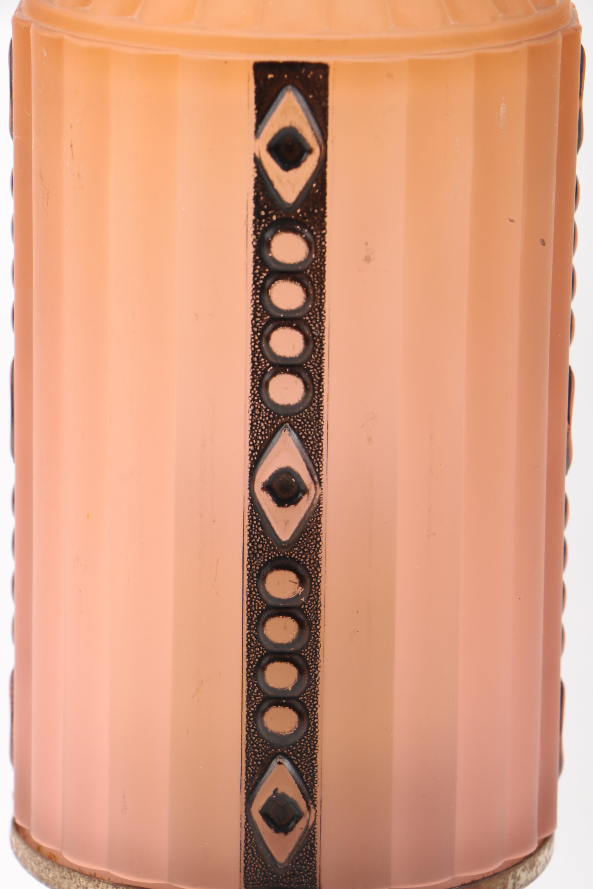 Vintage Art Deco Style Satin Glass Boudoir Lamps