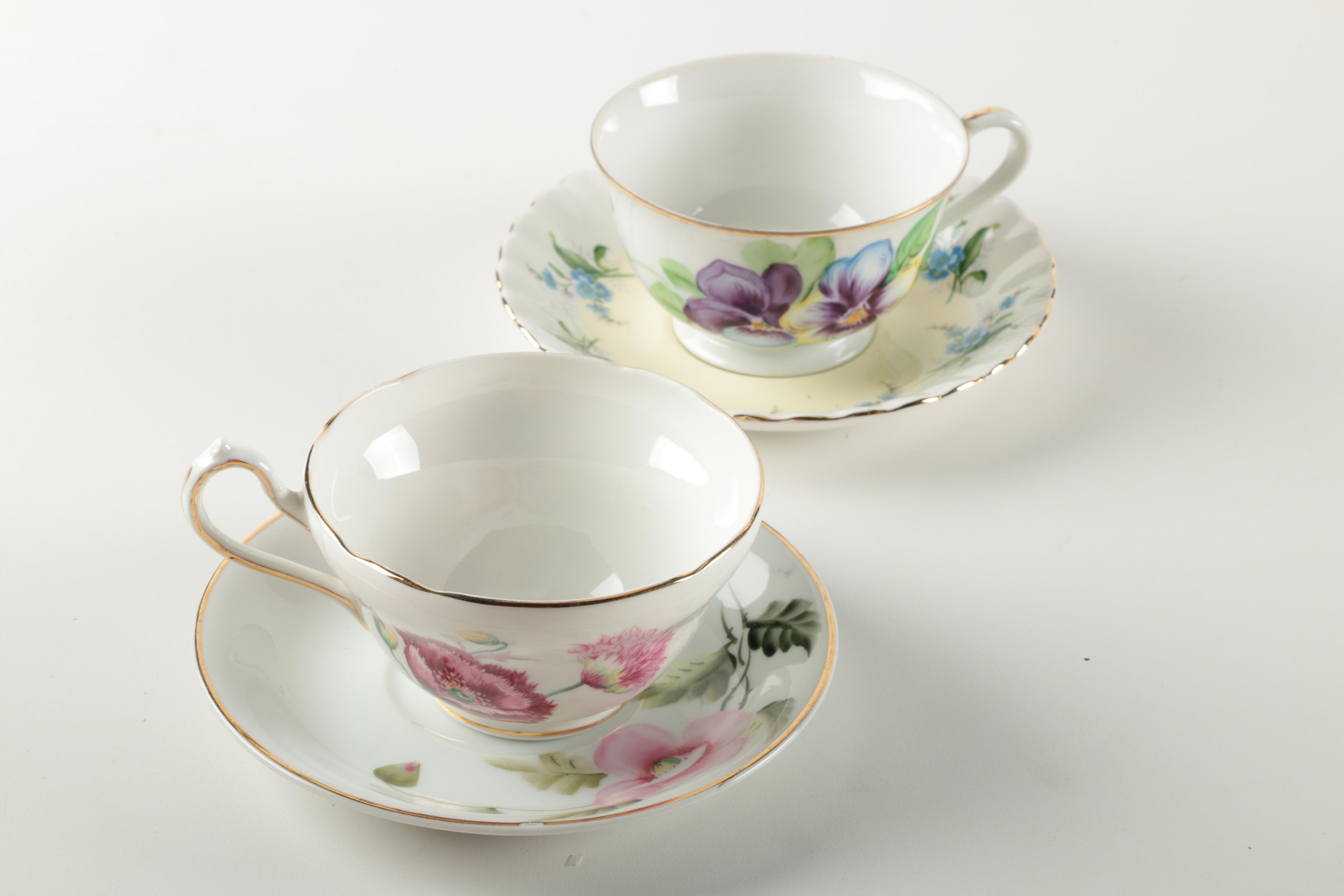 Assorted Teacups and Saucers