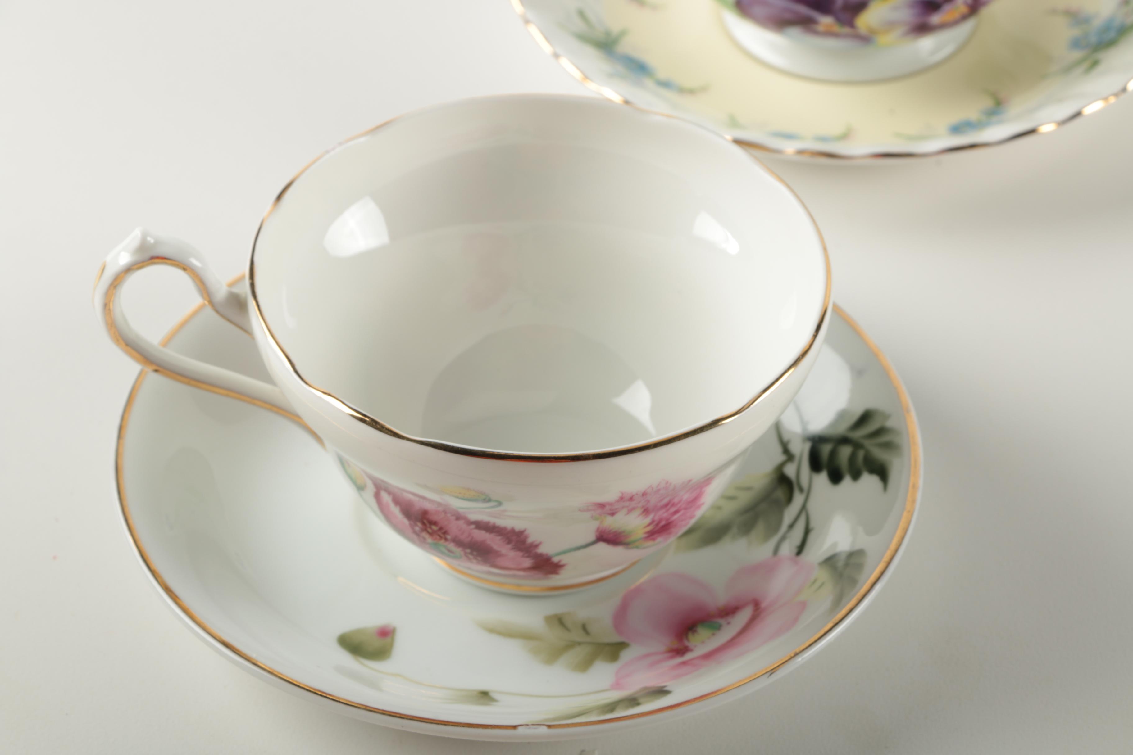 Assorted Teacups and Saucers