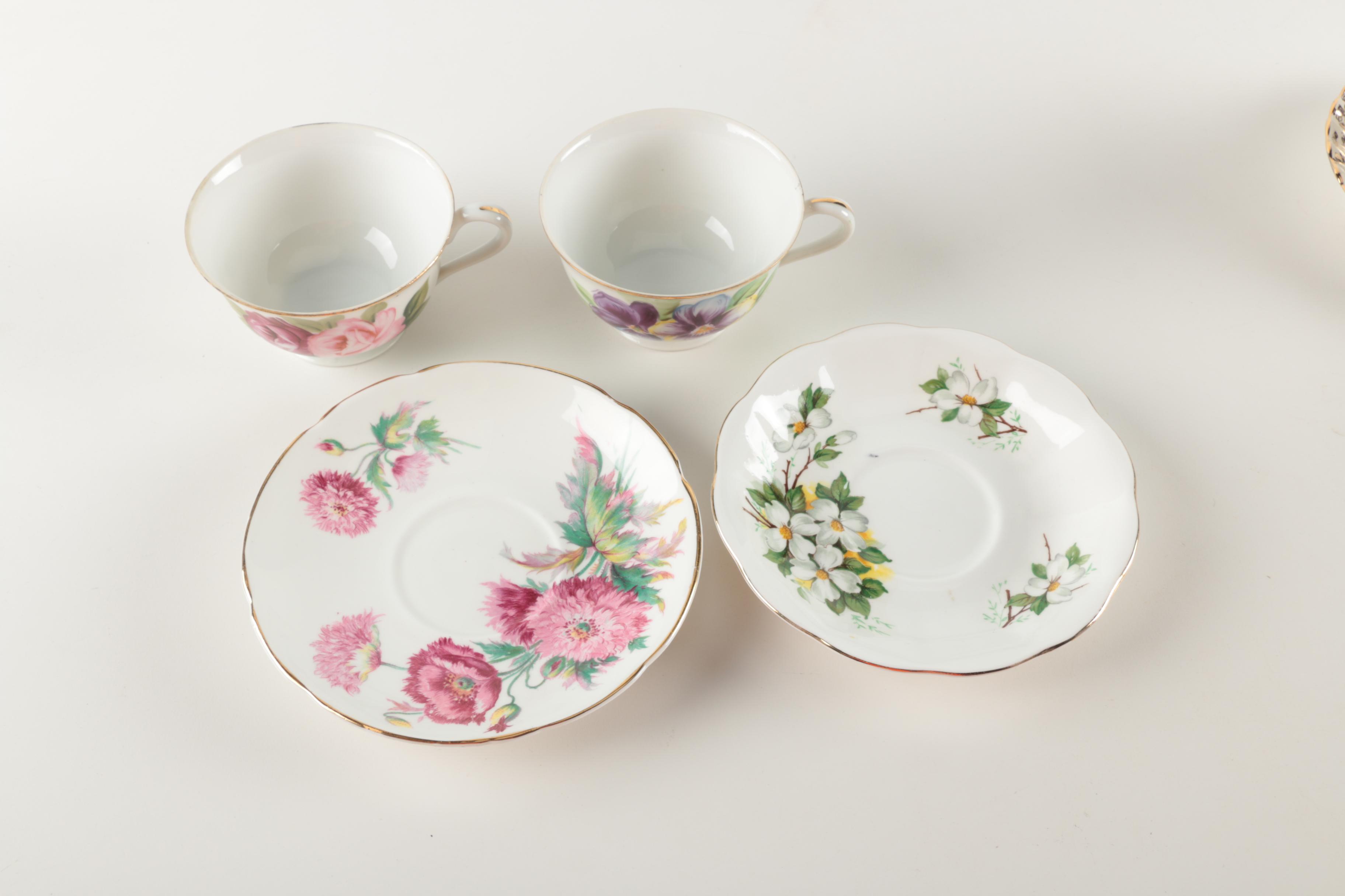 Assorted Teacups and Saucers