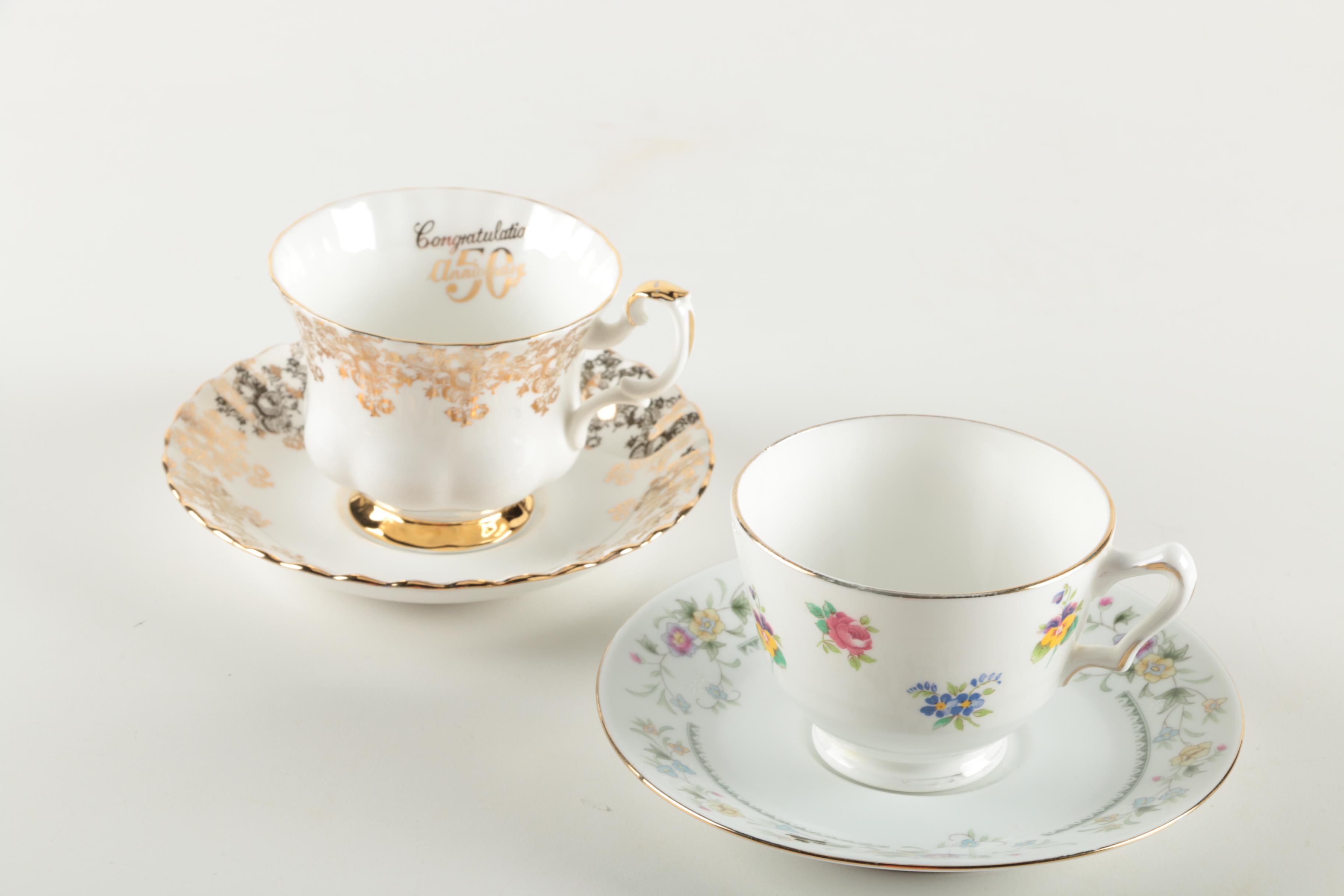 Assorted Teacups and Saucers