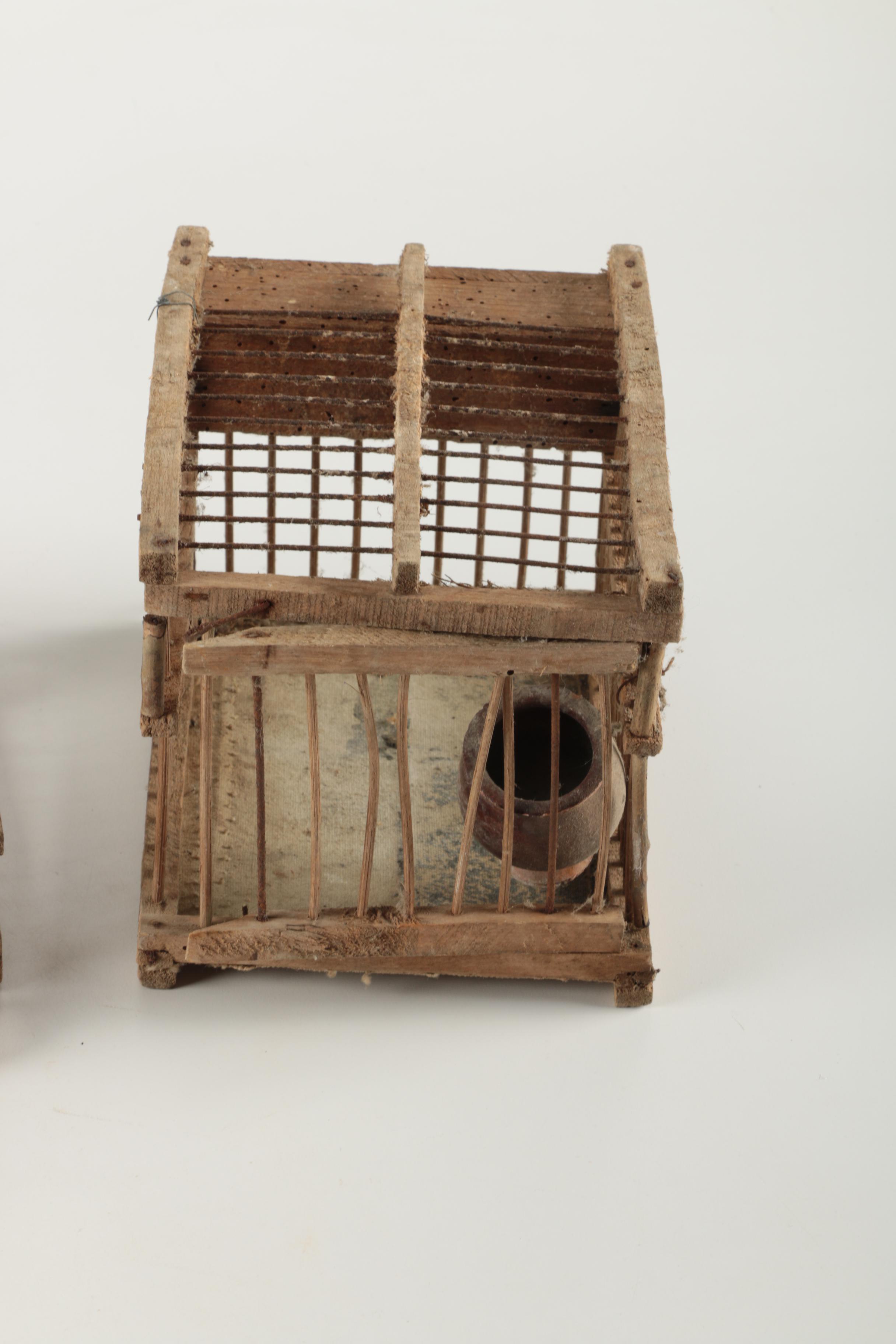 Antique Coal Miner's Canary Bird Cages